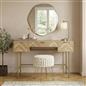 OHS Chevron Dressing Table Engineered Wood Makeup Vanity Desk with 3 Drawers