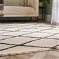 OHS Diamond Check Rug Non Slip Fluffy Soft Luxury Floor Carpet Hallway Runner