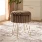OHS Faux Fur Stool Hairpin Ribbed Fleece Round Vanity Seat Foot Rest Chair