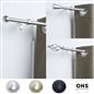 OHS 120-200cm Curtain Pole Extendable Metal 16mm Ball Trumpet Twist Finnials