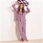 OHS Printed Piped Pyjama Set Jersey Button Through Nightwear Loungewear