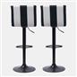 Adjustable Bar Stools x 2 Velvet Swivel Pub Seat Kitchen Breakfast Counter Chair