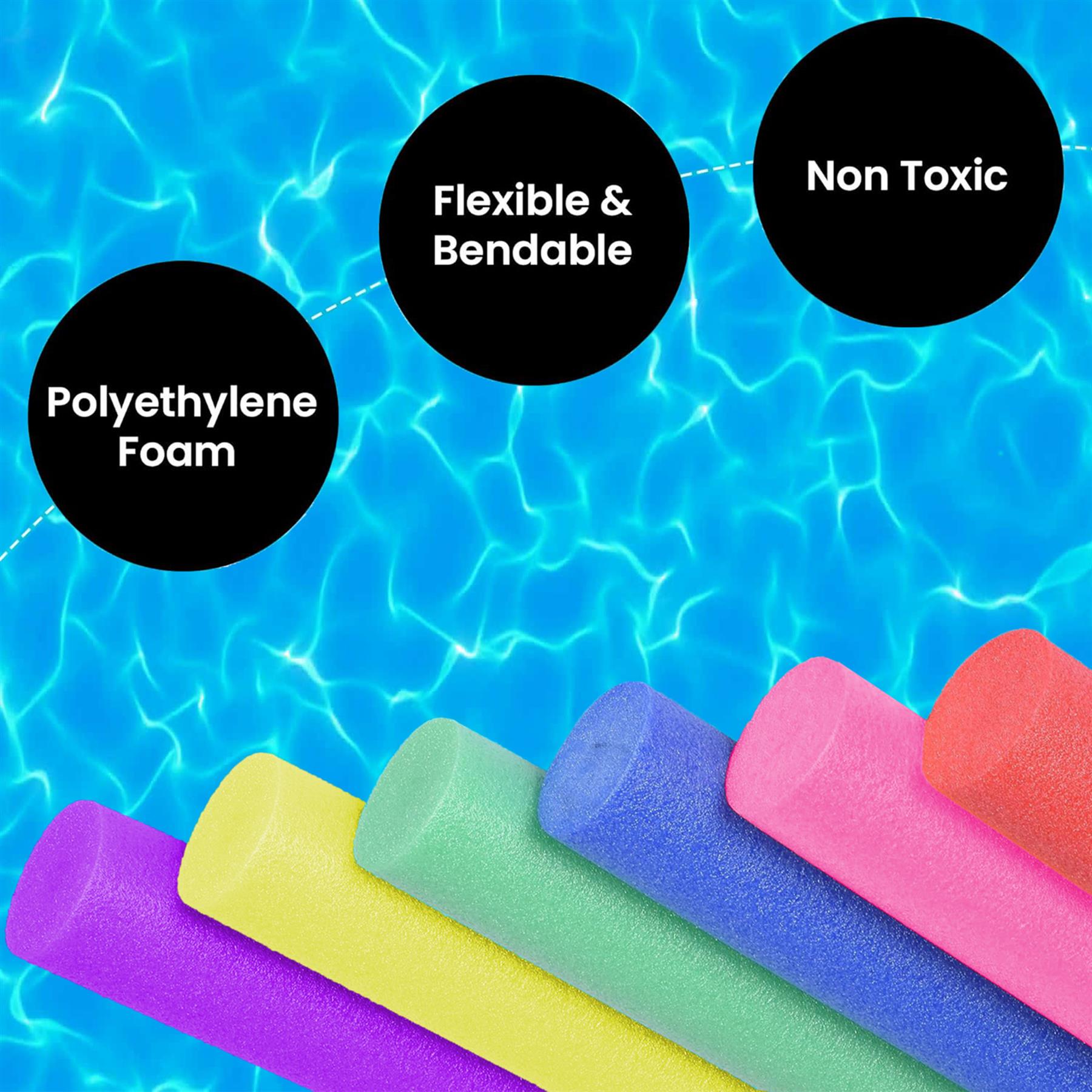 Flexible Swimming Pool Noodle Float Aid Woggle Swim Kids Water Beach Fun Gift - Picture 50 of 112