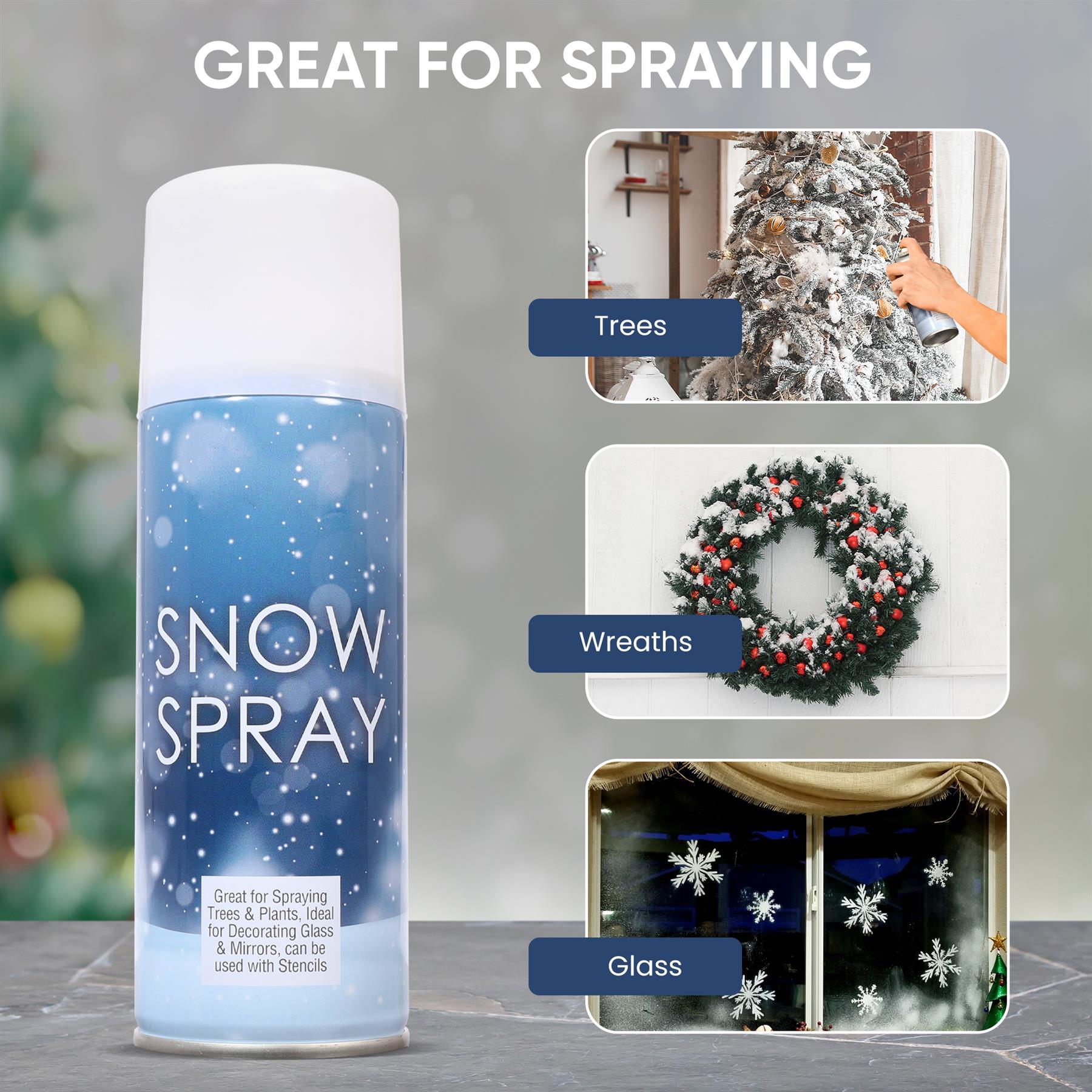 Christmas Artificial Snow Spray Window Sills Xmas Tree Decoration Snow