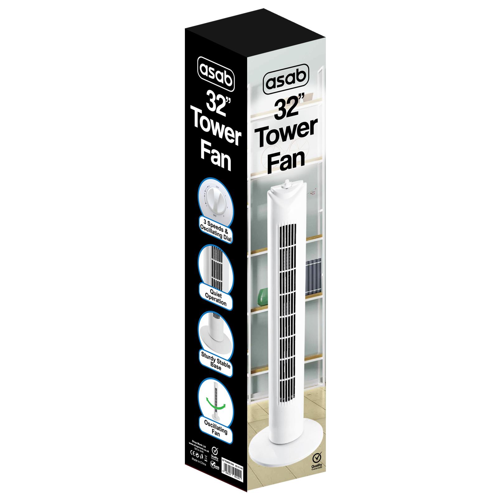 3Speed Pedestal Cooling Fan for Home Office Oscillating Stand and Desk