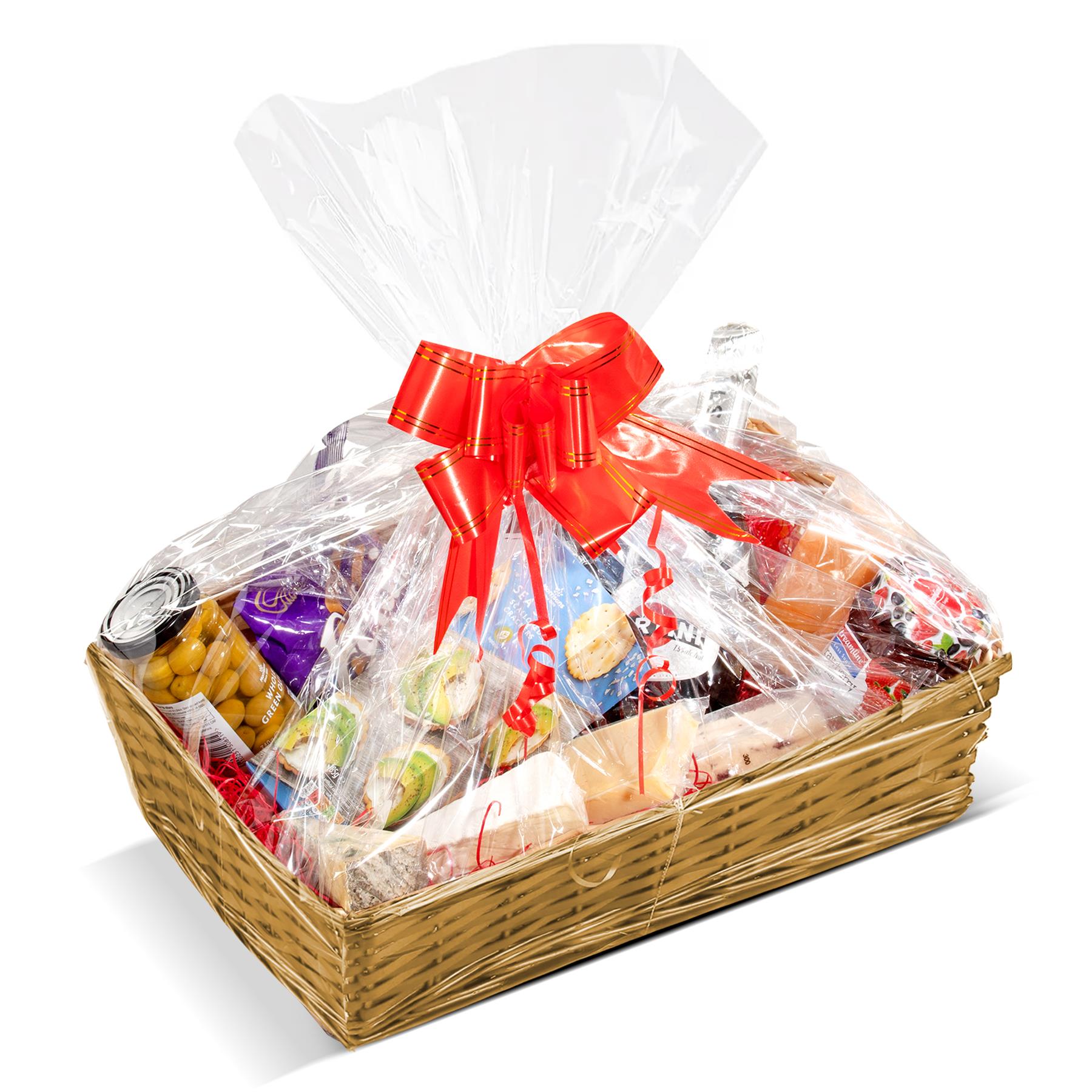 Make Your Own Gift Hamper Kit Wood Wool Bow Cellophane Bag Easter