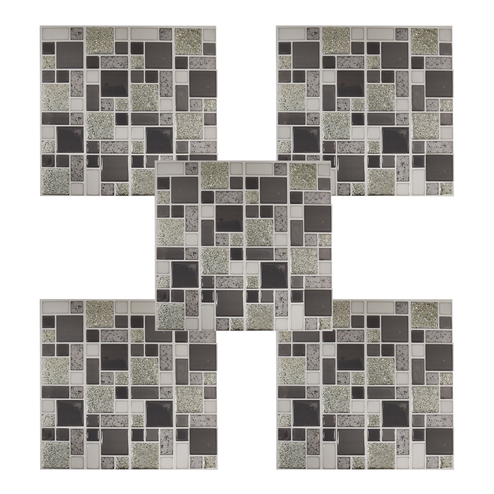 Self Adhesive Glitter Mosaic Tile Wall Stickers Kitchen Bathroom