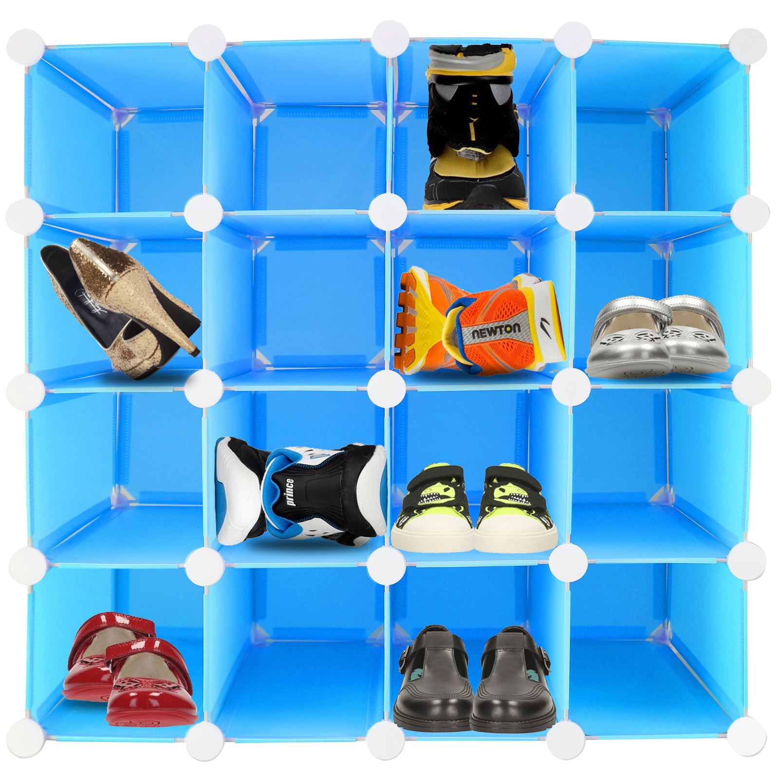 16 Pair Interlocking Cube Shoe Organiser Storage Shelf Display Stand Rack eBay