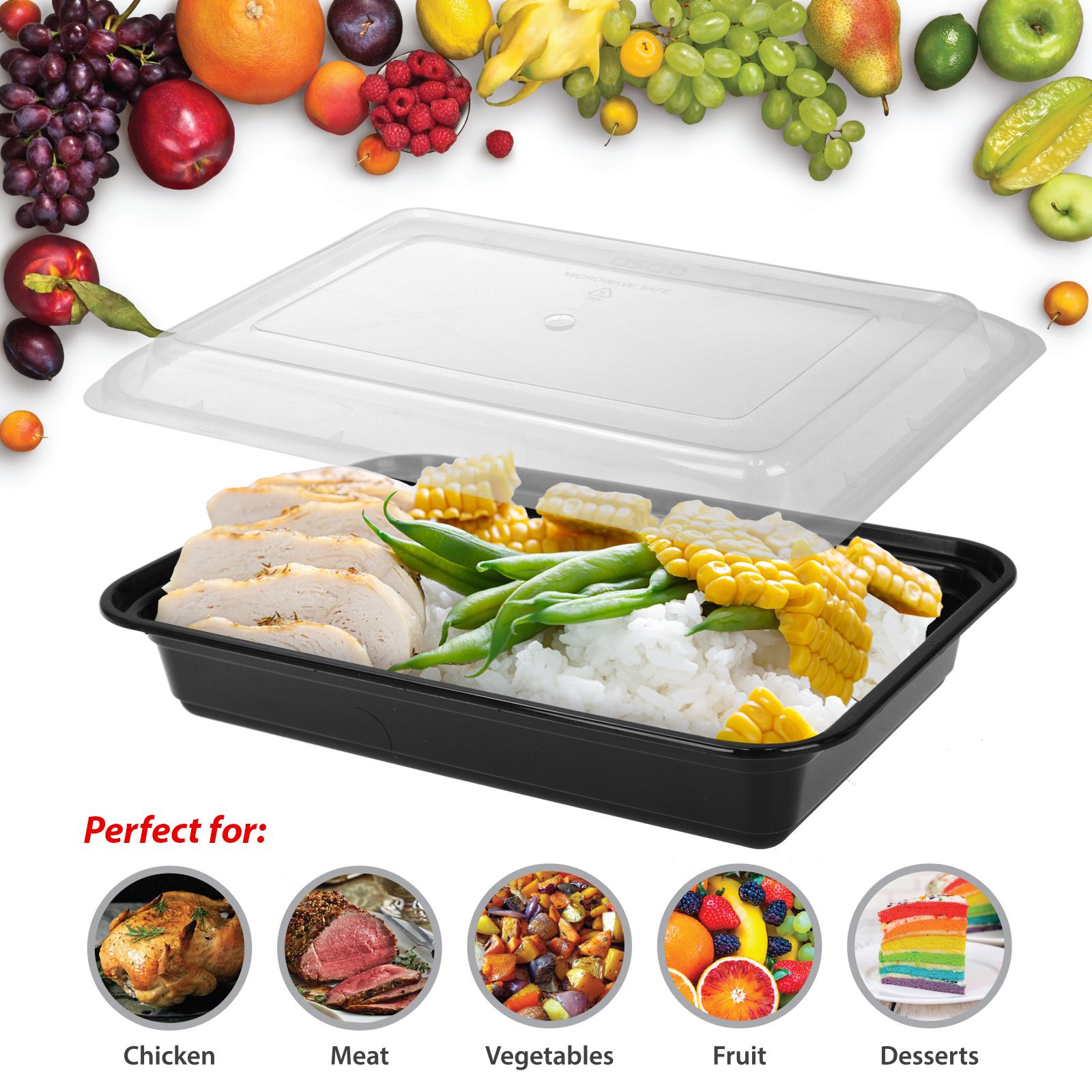 10 Pk Meal Prep Food Container Microwave BPA Free Plastic Lunch Box Stackable eBay
