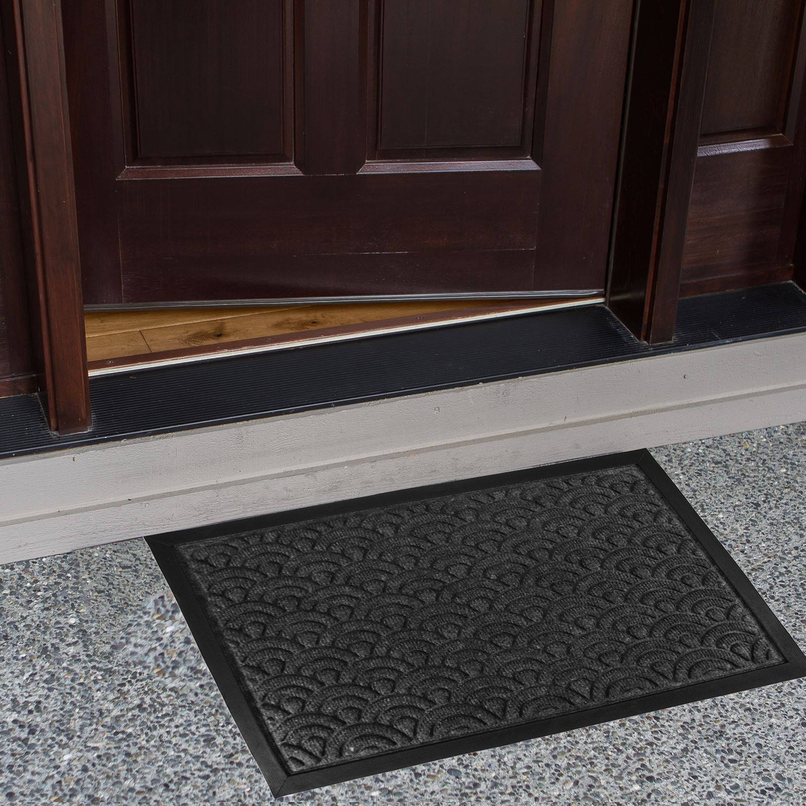 Rubber Door Entrance Mat Indoor Outdoor Non Slip Absorbent Flat Rug eBay
