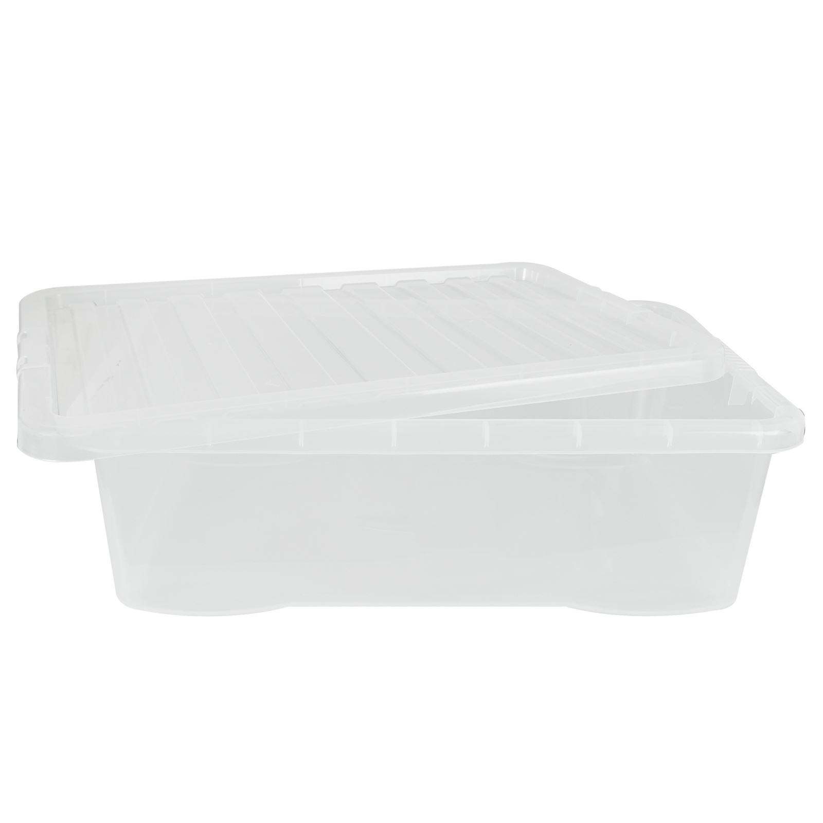 Wham Crystal Clear Plastic Storage Box Secure Clip on LidUnder Bed