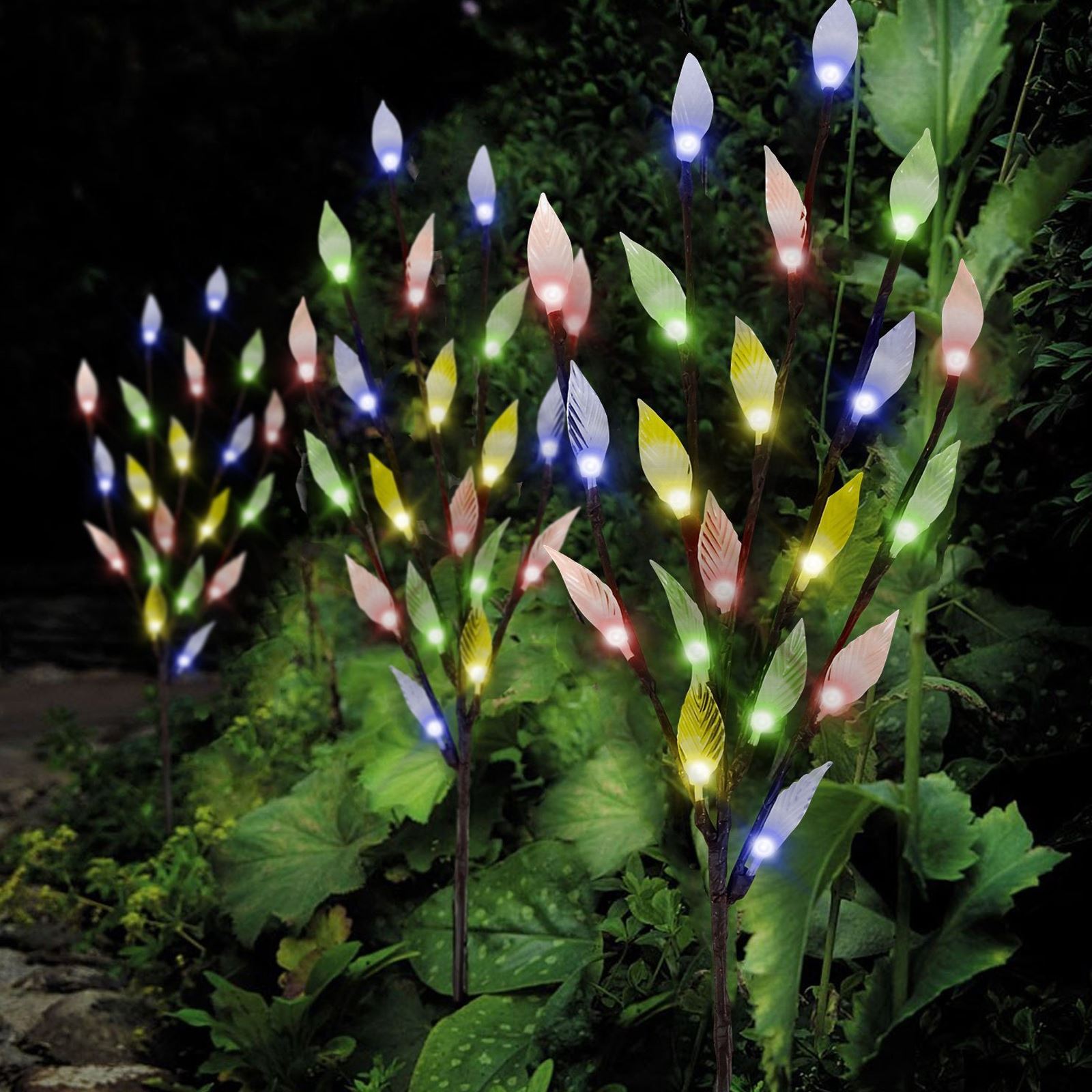 60 LED Branch Leaf Tree Solar Power Lights Outdoor Garden Path Patio