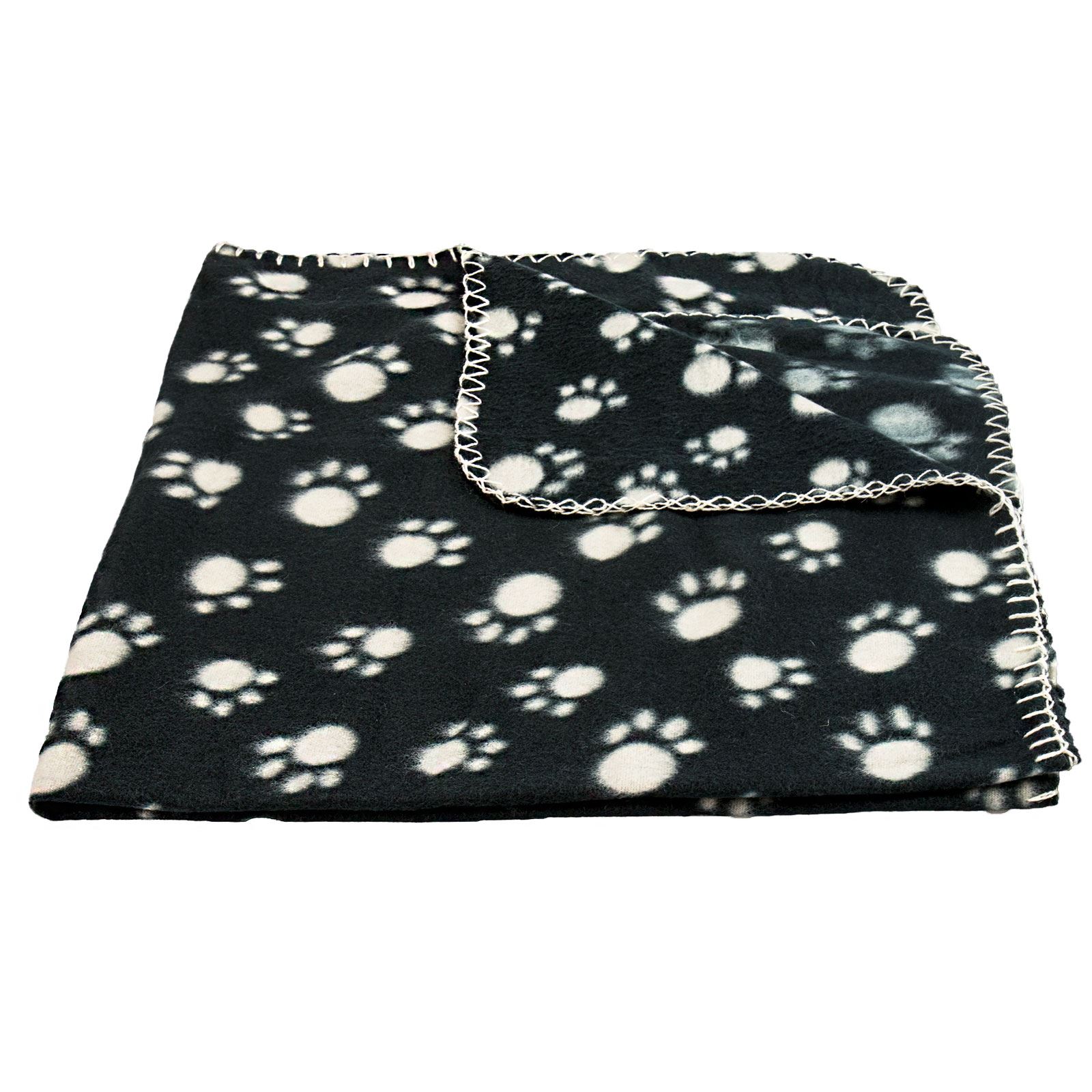 Pet Blanket Dogs & Puppy Cat Paw Print Soft Warm Fleece Bed Travel