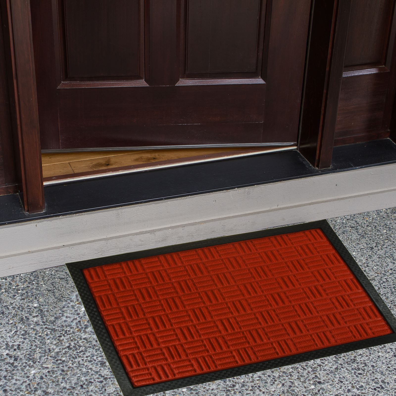 Rubber Door Entrance Mat Indoor Outdoor Non Slip Absorbent Flat Rug eBay