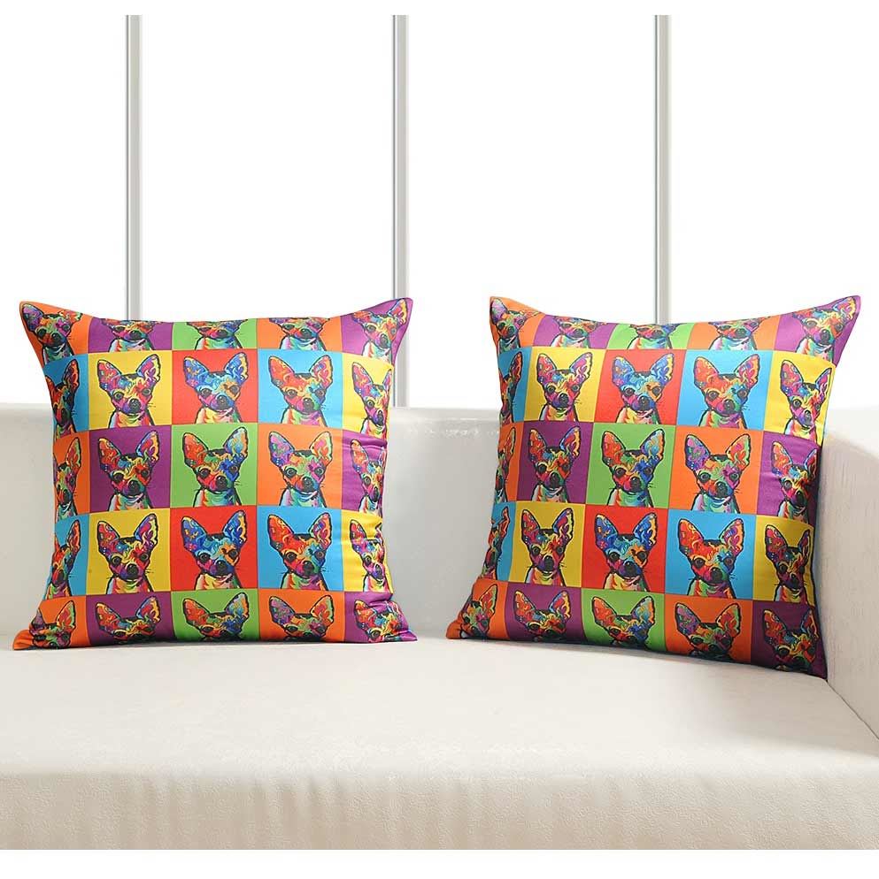 Luxury Retro Pop Art Design Cushion Covers Digital Printed Square