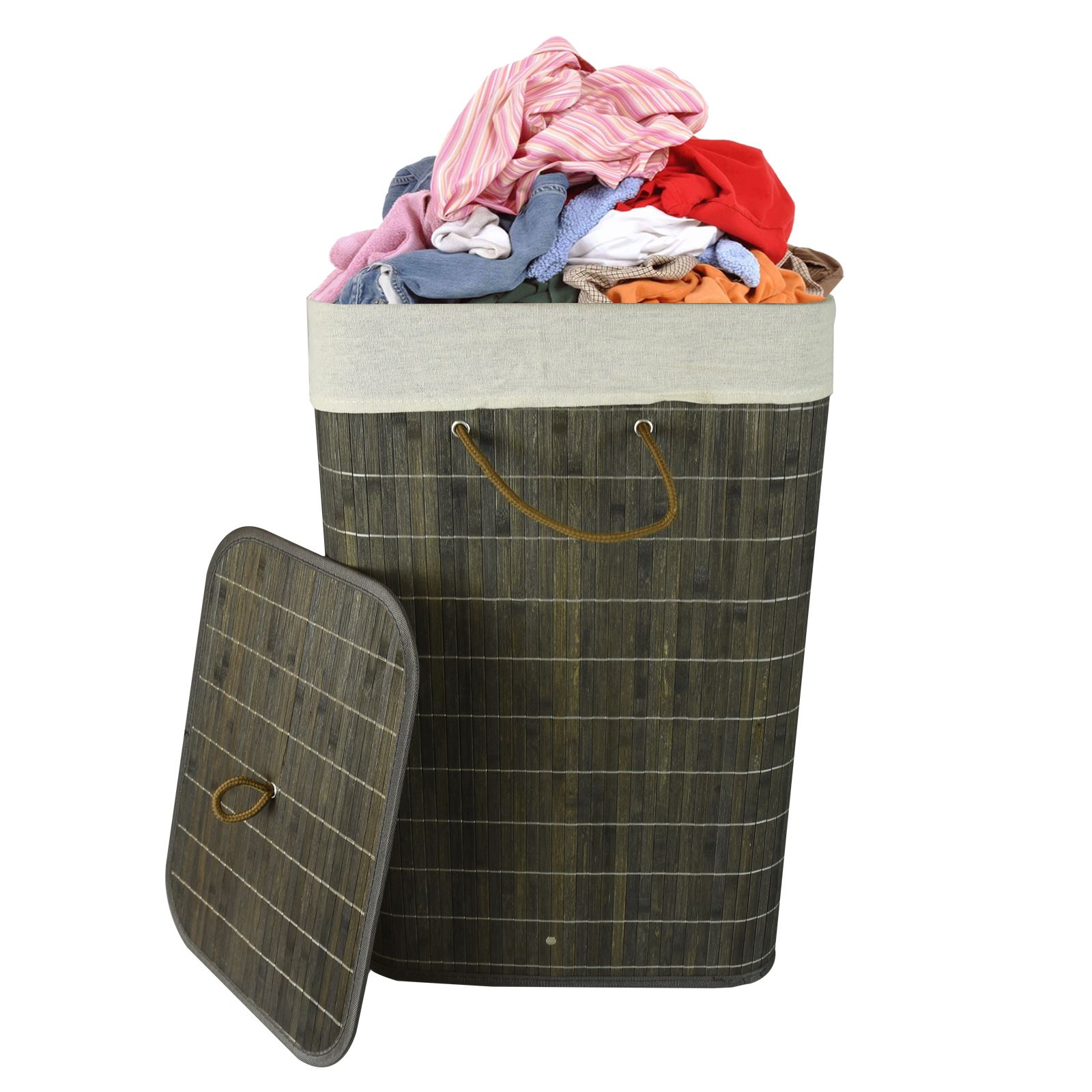Bamboo Laundry Hamper Basket Storage Bin Dirty Clothes Washing Bag