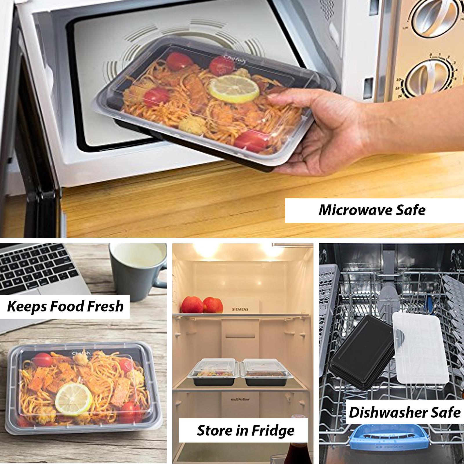 10 Pk Meal Prep Food Container Microwave BPA Free Plastic Lunch Box Stackable eBay