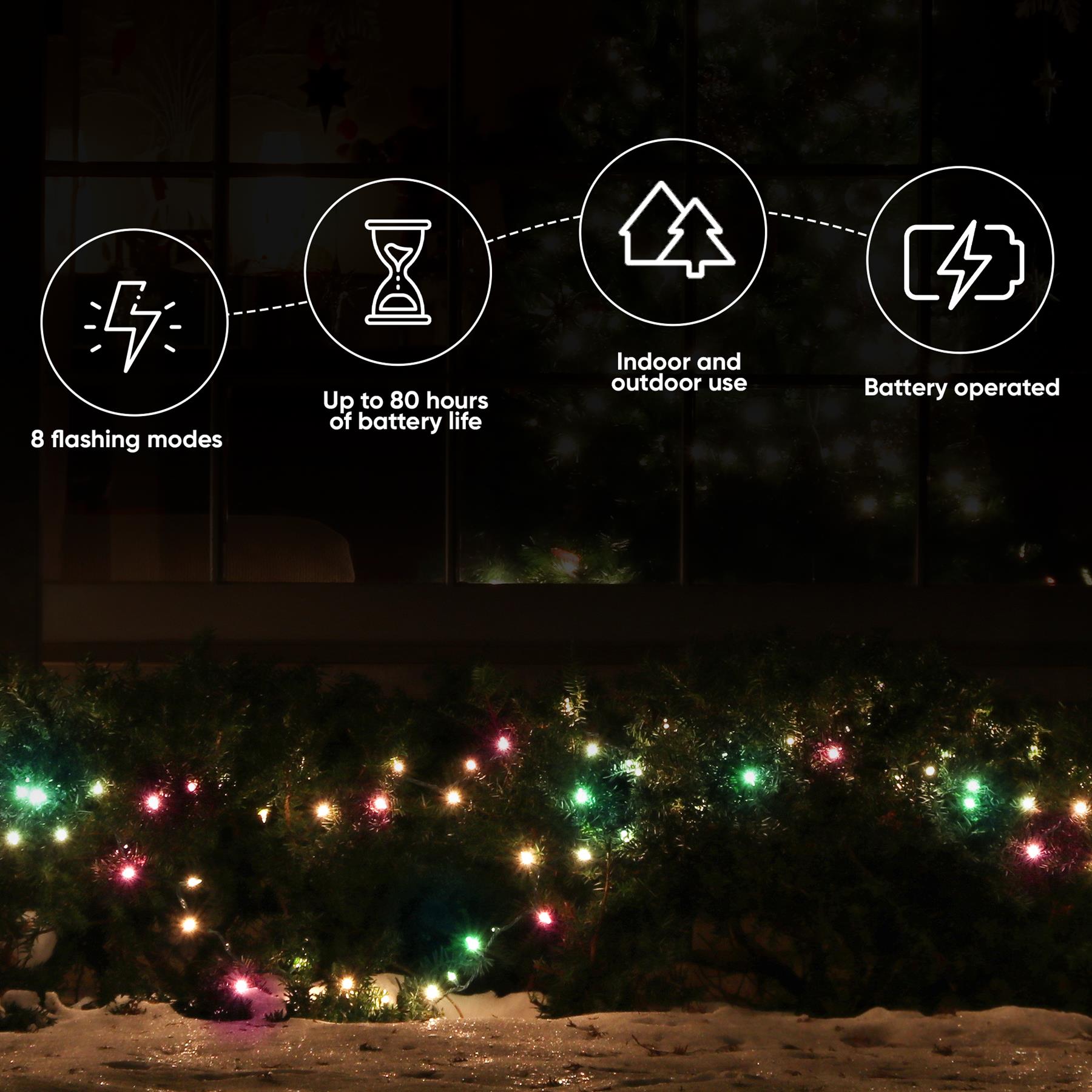 Outdoor Battery Operated Fairy Lights Christmas Fairy Lights Waterproof