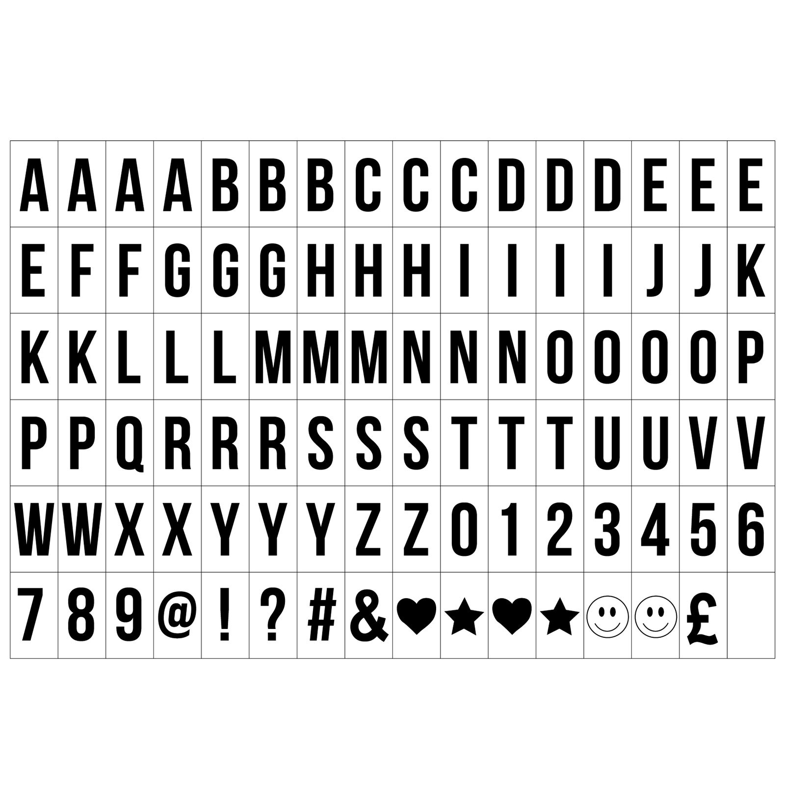 Cinematic Light Box Sign Extra Letter Packs Cinema Style For A4 Light