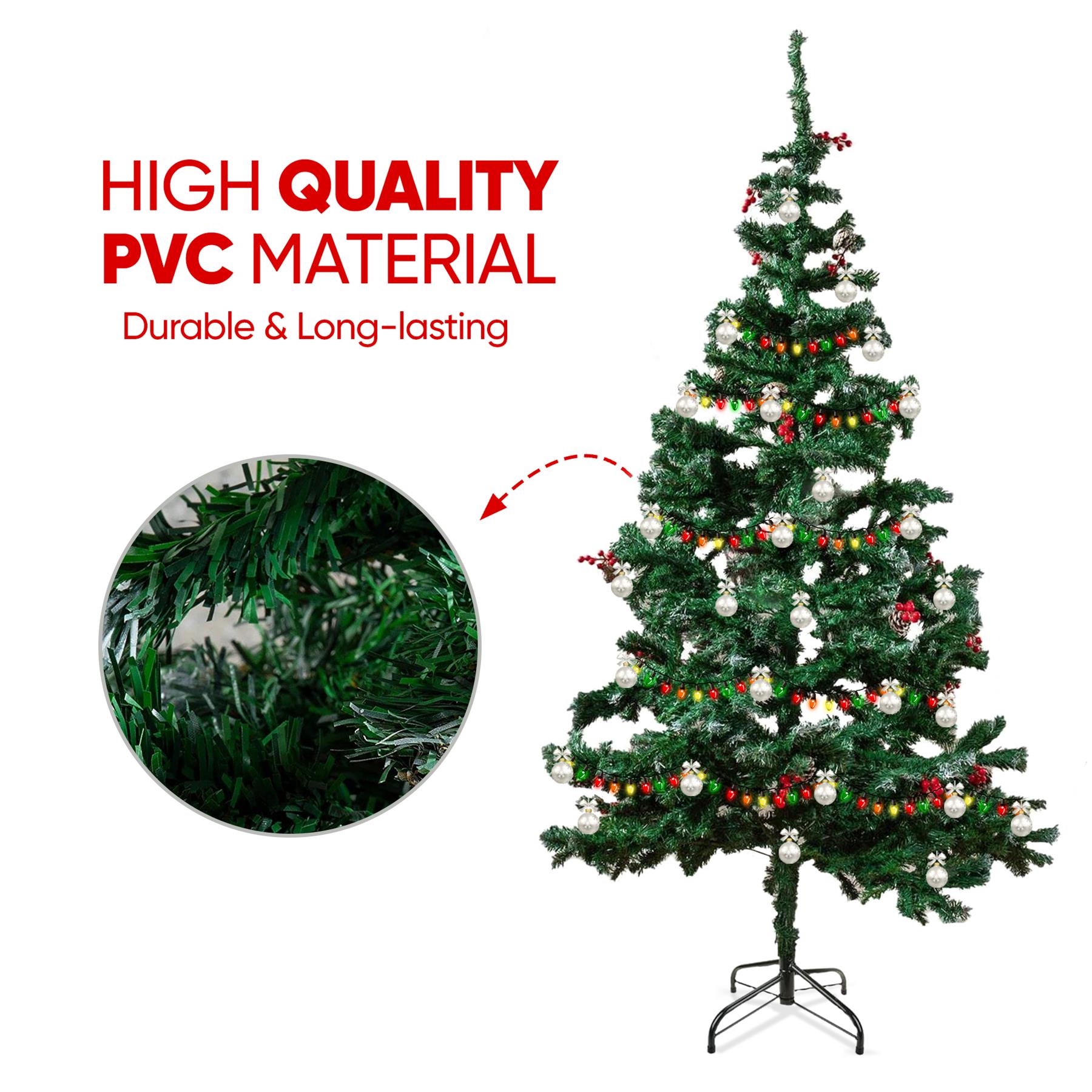 Artificial Xmas Tree Thick Bushy PVC Christmas Tree Metal Stand Easy