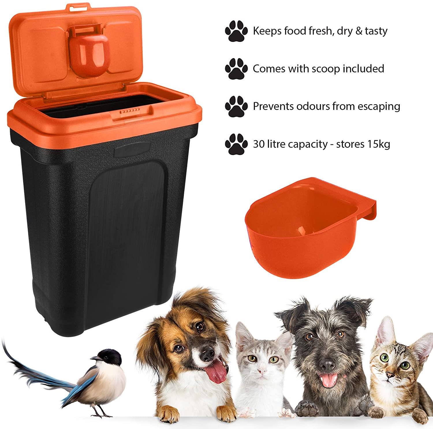 Dog Cat Pet Food Storage Container Box Bucket Bin Table Top Kitchen