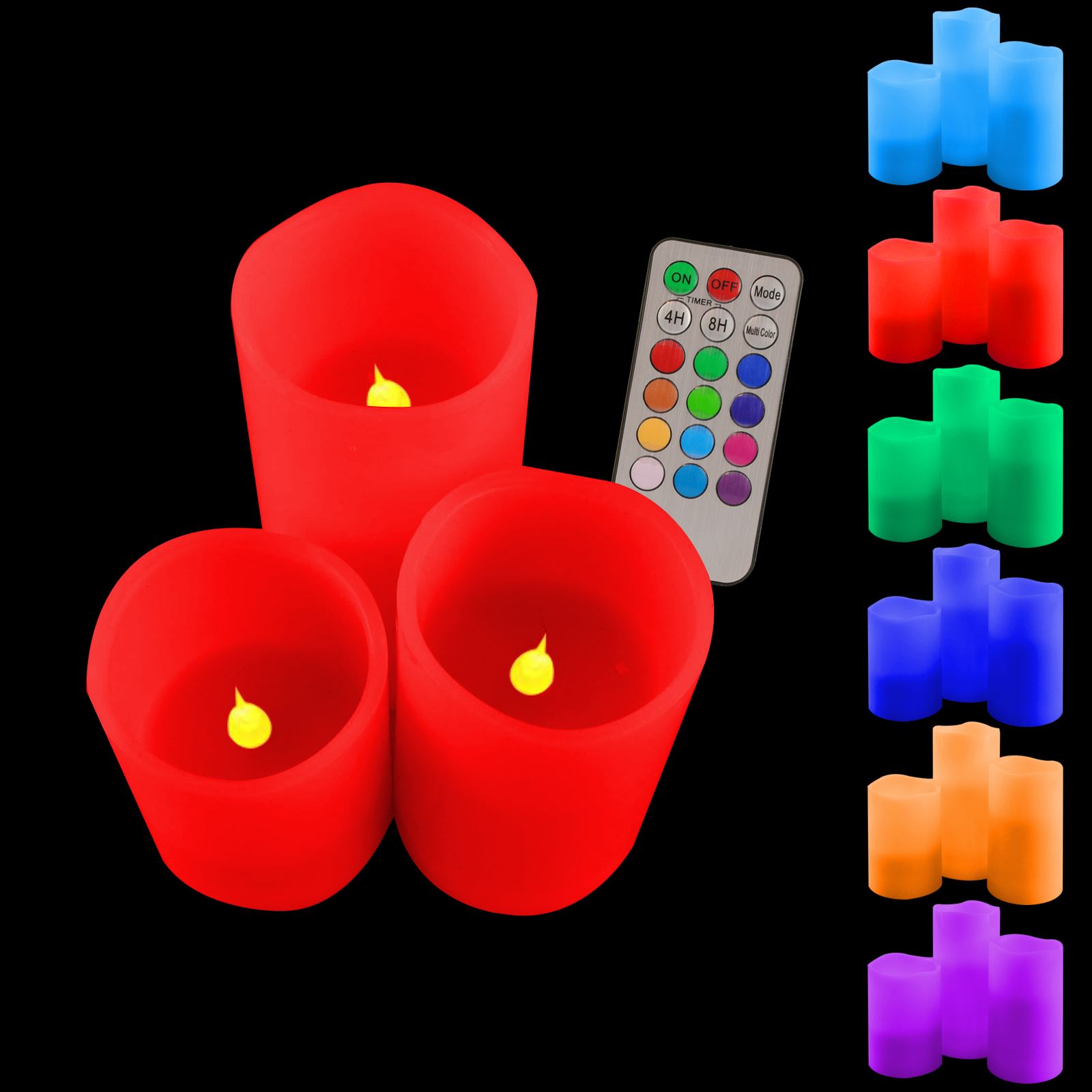 Scented Electric Candles Battery Flameless Led RGB Flickering Tea Lights Remote