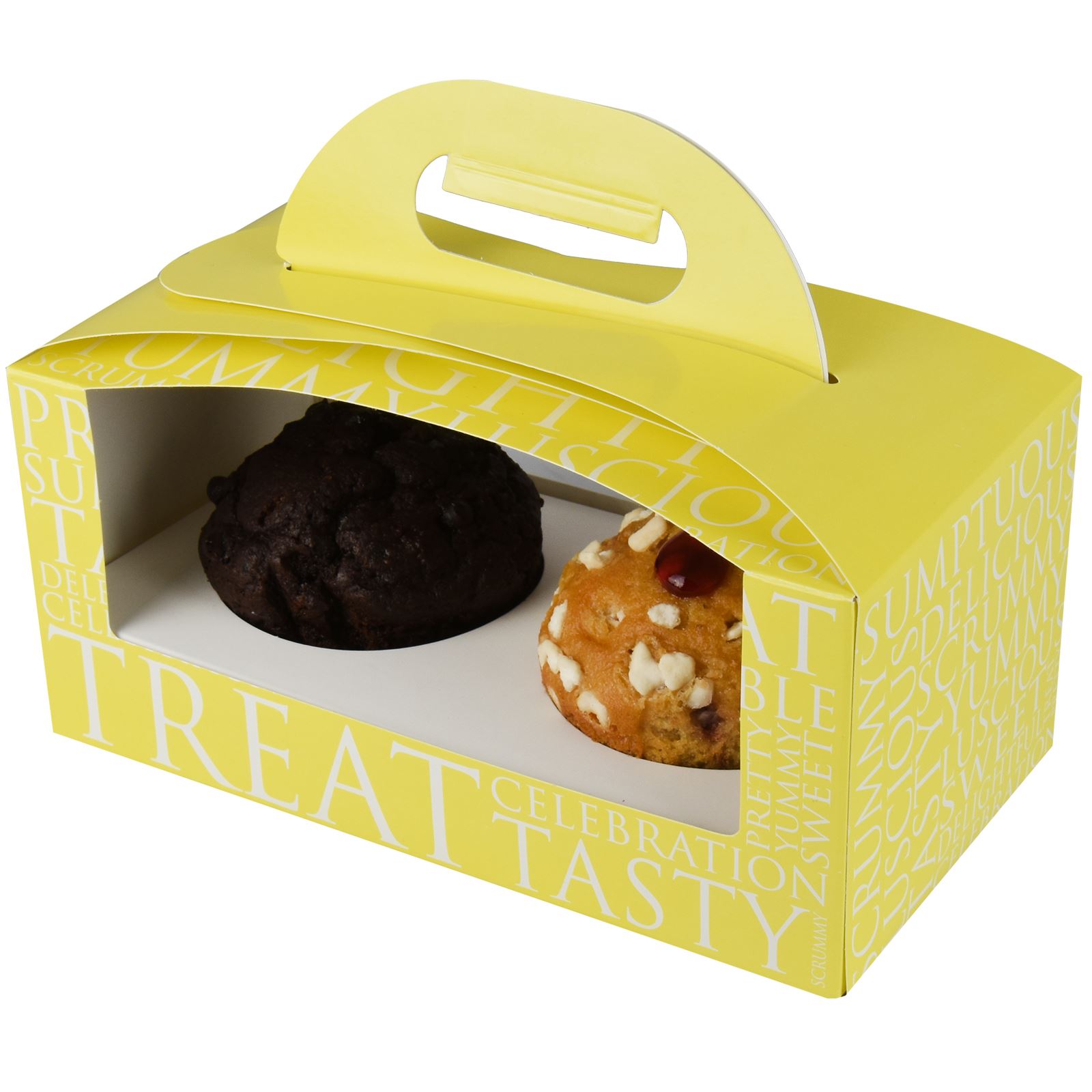 Double Cupcake Display Boxes Cake Holder Clear Acetate Windows Foldable