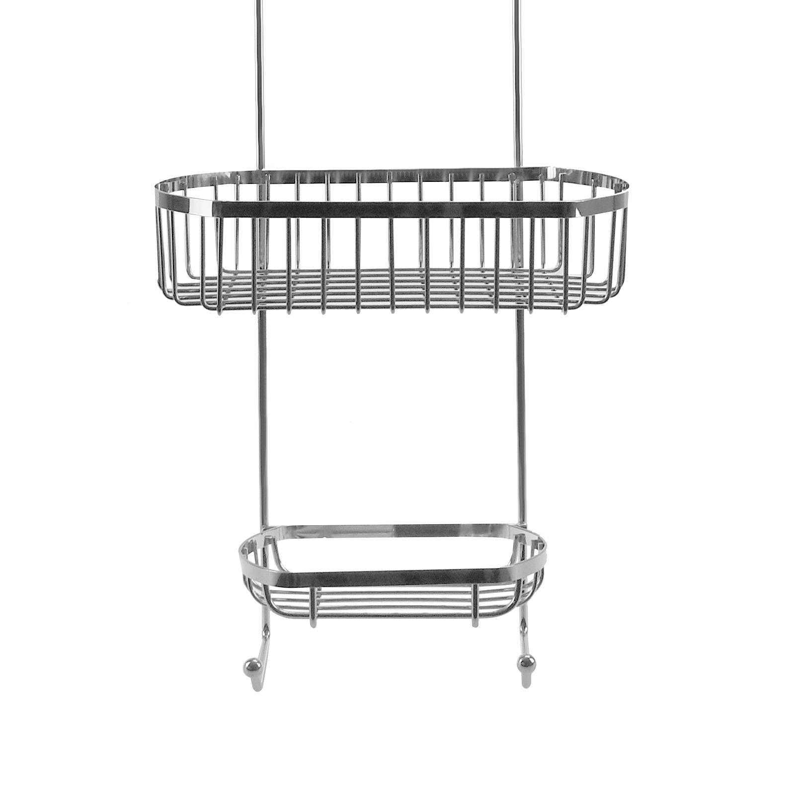 Satina Chrome Hanging Rectangle Corner Shower Caddy Bathroom Shelf