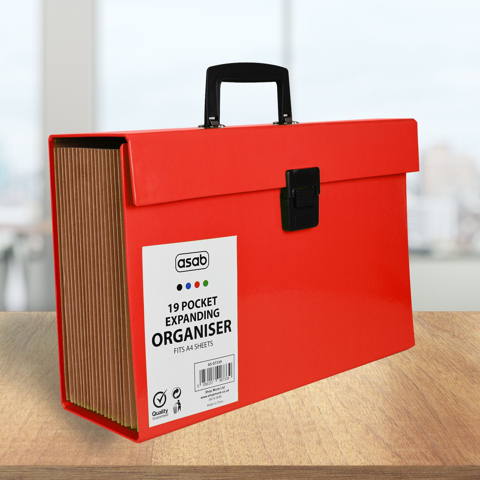 Expanding A4 Box File Organiser Paper Documents Foolscap Folder Case 19 Pocket