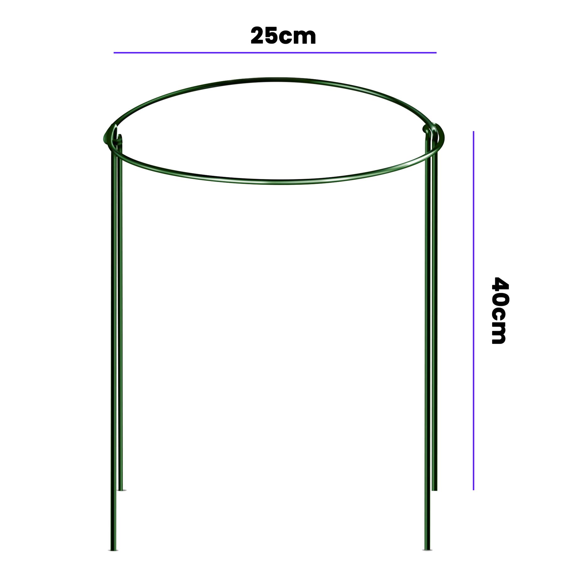 4 Set Half Round Garden Plant Metal Support Stakes for Flowers Peonies