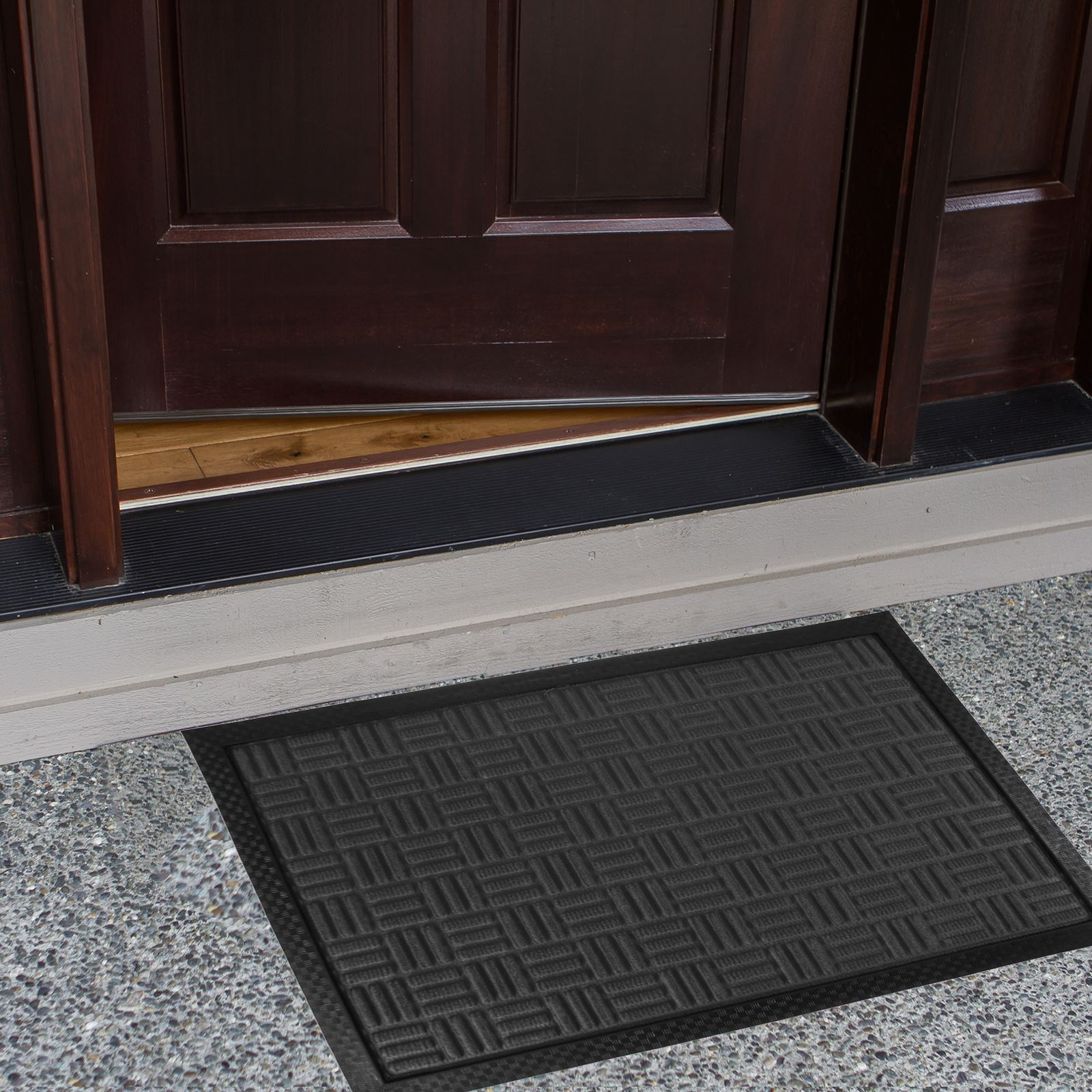 Rubber Door Entrance Mat Indoor Outdoor Non Slip Absorbent Flat