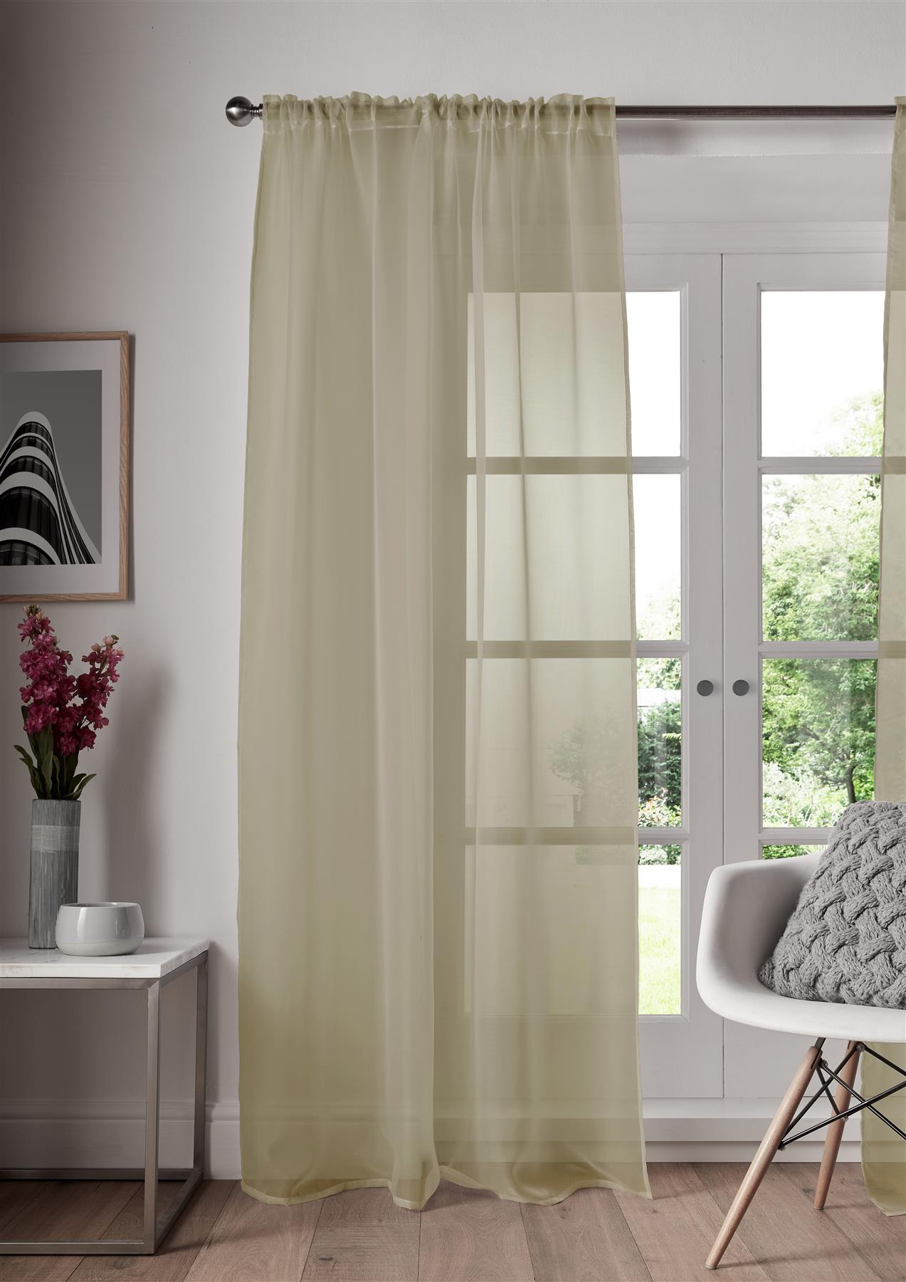 Details about Single Panel Slot Top Voile Curtain Pole Rod Pocket Plain Colours Door Window 46df4659 20e9 42fb b18c