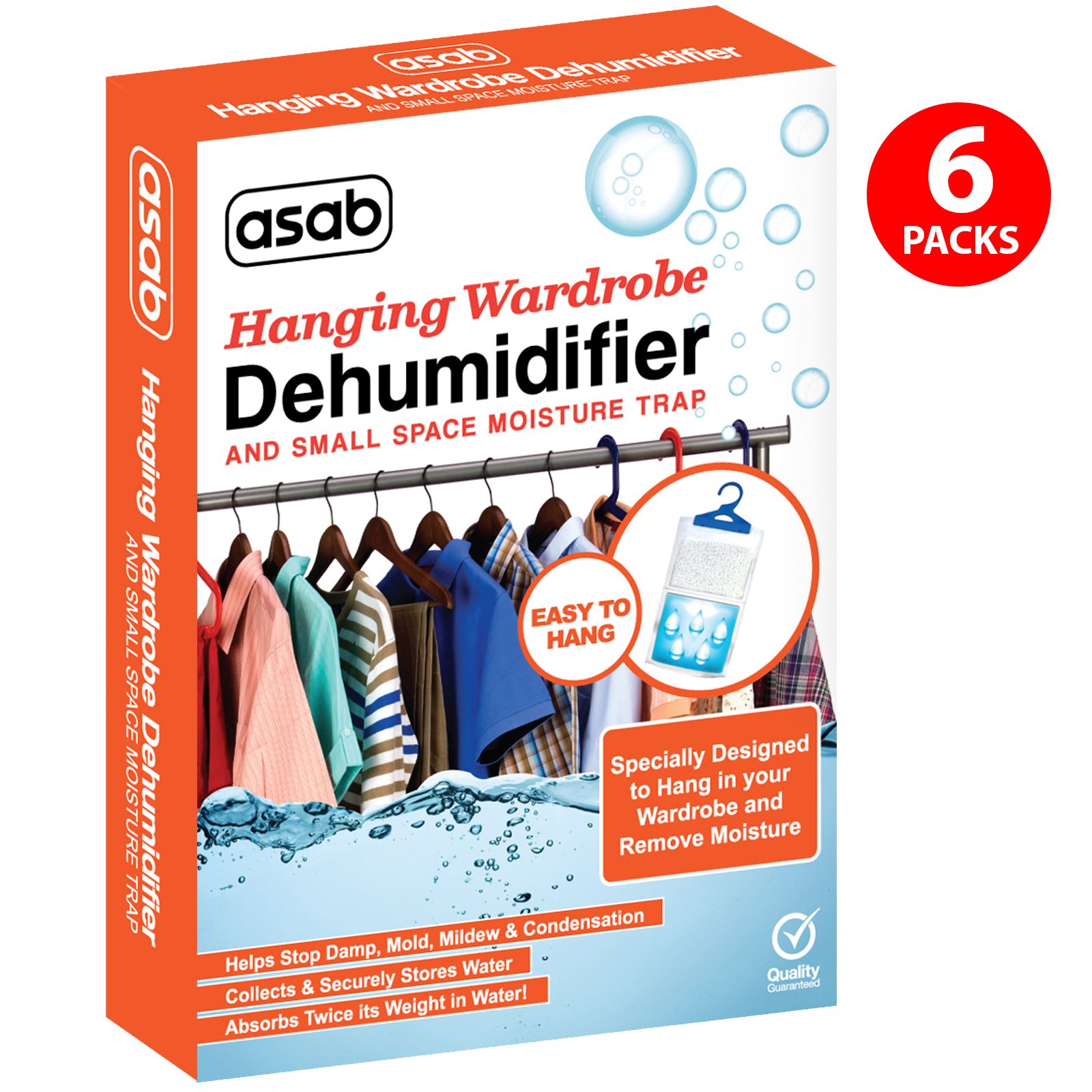 Hanging Wardrobe Dehumidifier Bag Damp Trap Mildew Absorb Humid Air