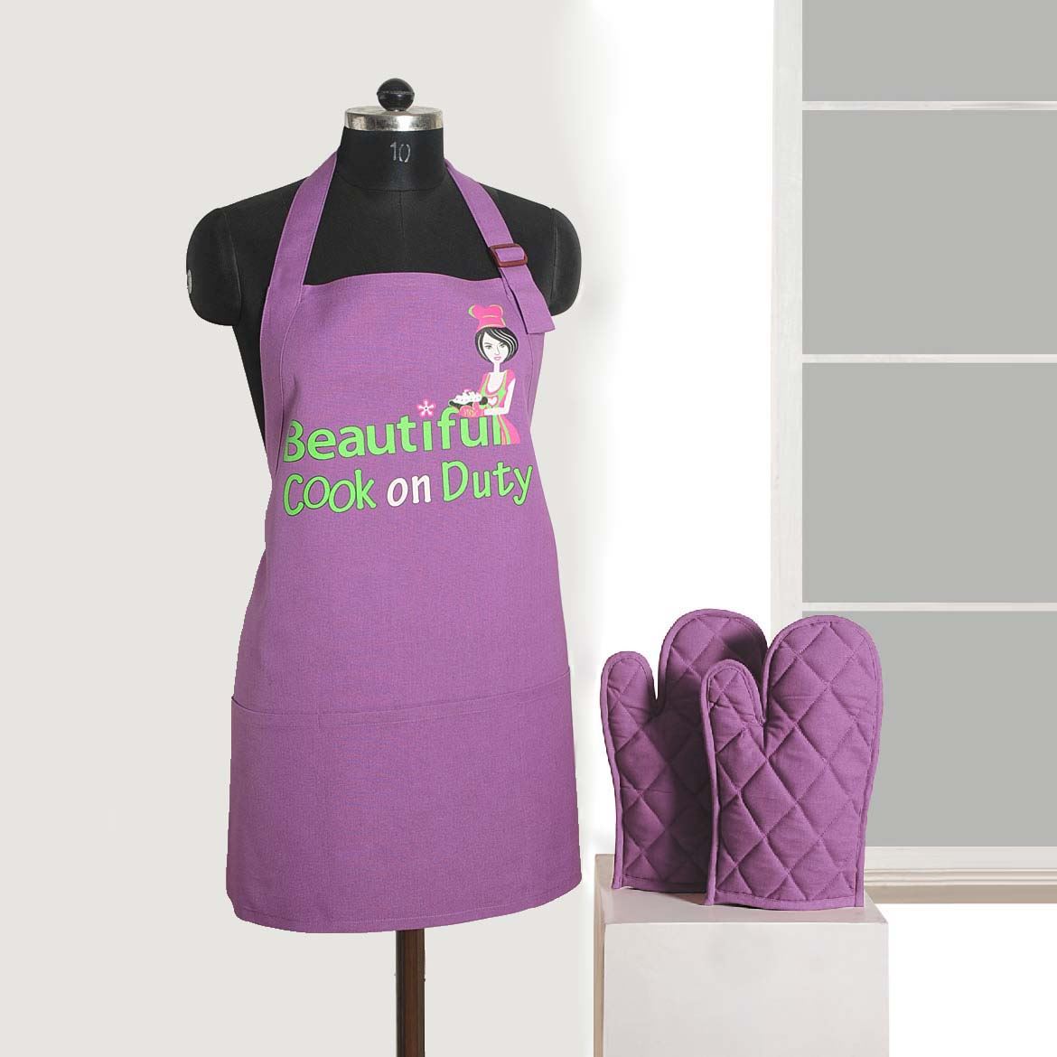 Novelty Chefs Kitchen Cooking Apron Oven Gloves Set Crafts Baking