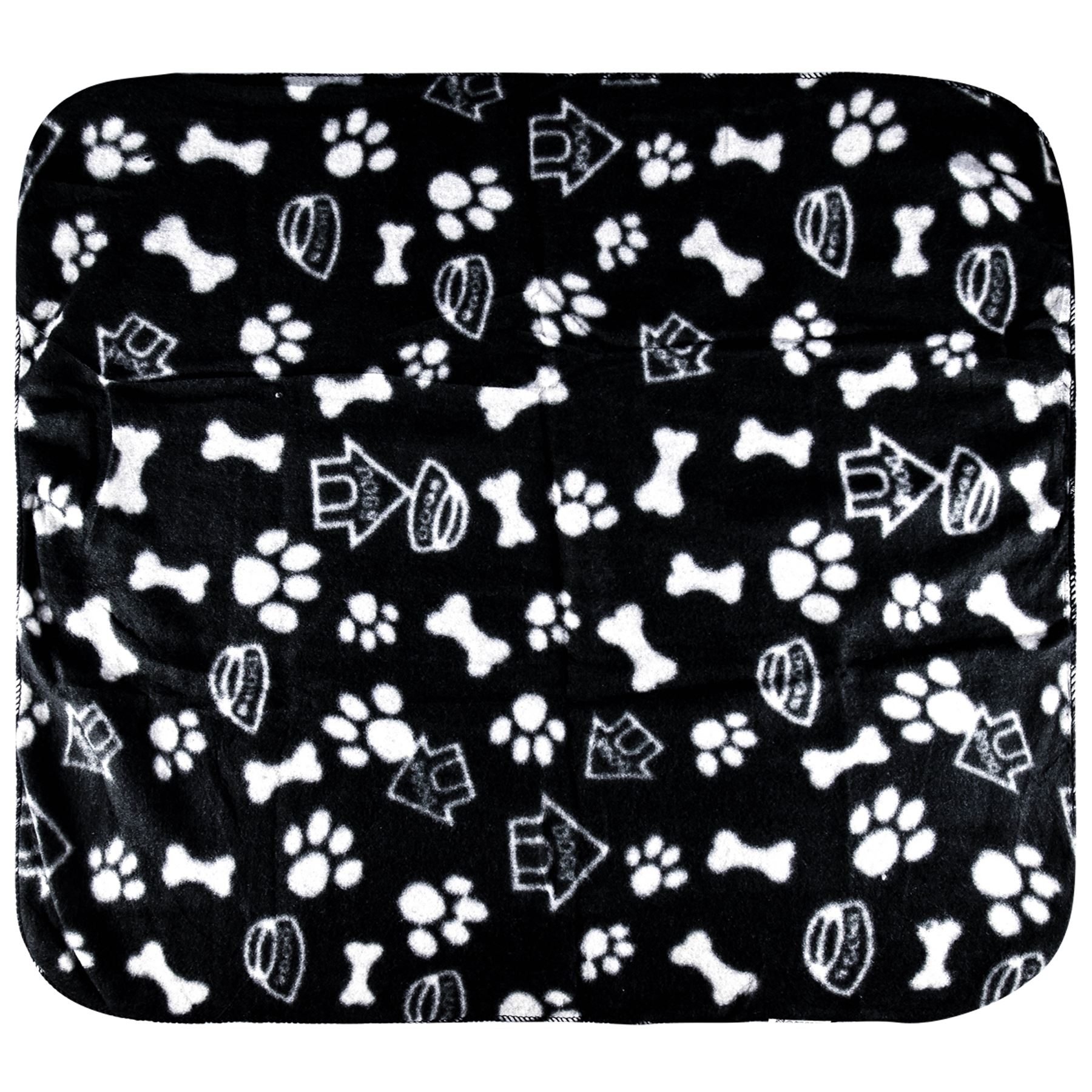 SMALL SOFT FLEECE PAW PRINT PET CAR BLANKET DOG PUPPY CAT BED WINTER