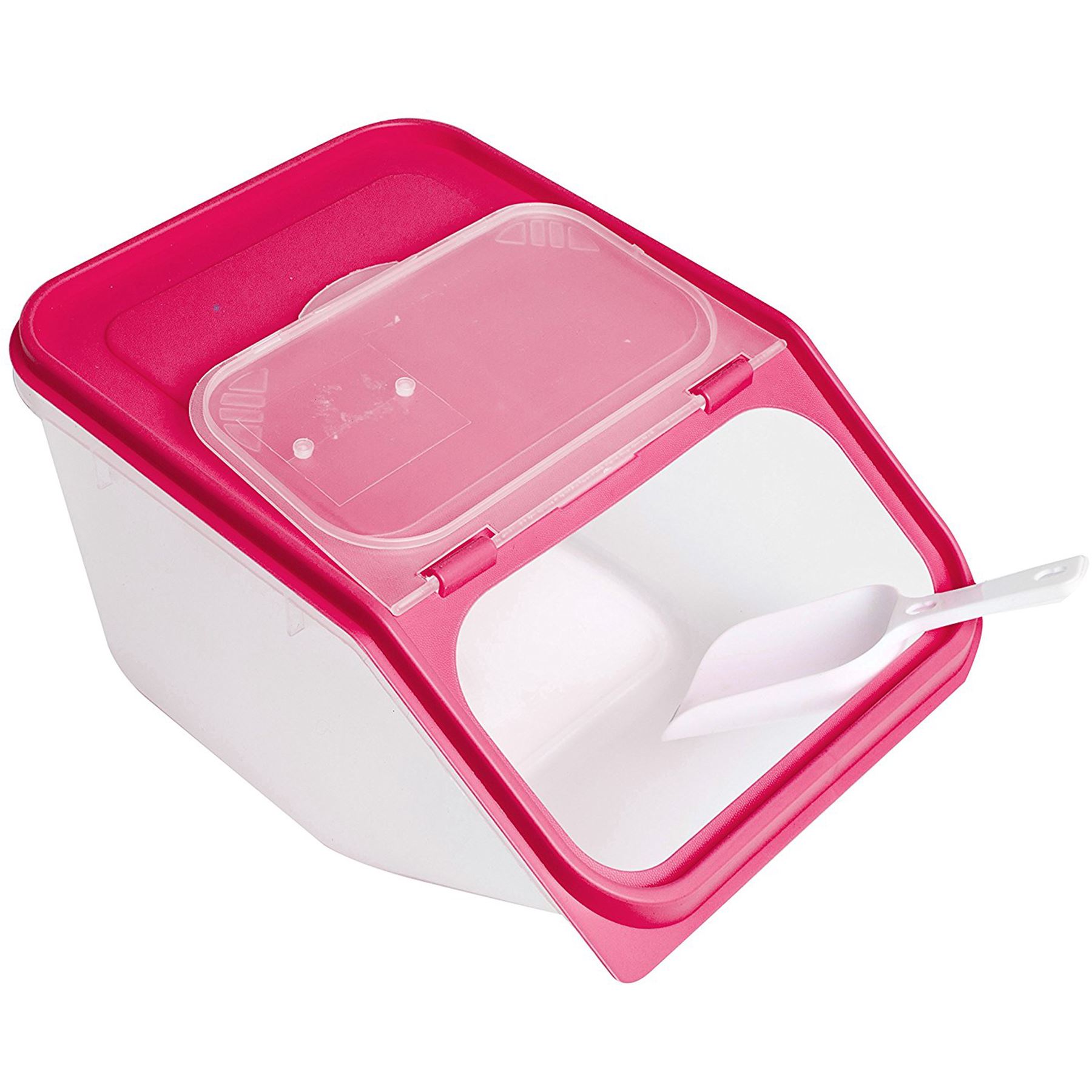 Dry Food Container With Scoop Large Storage Plastic Cereal Pet Dog Cat
