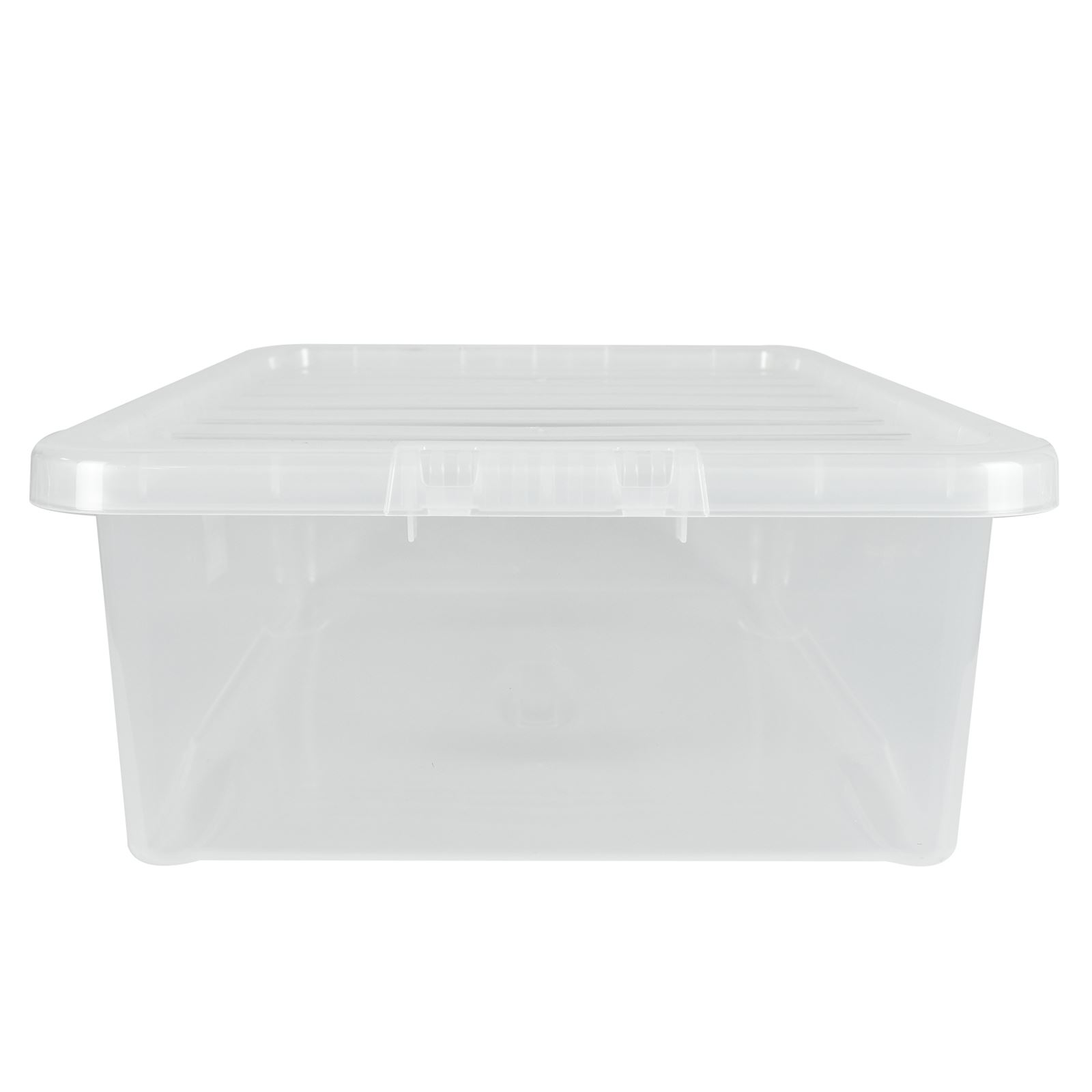 Wham Crystal Clear Plastic Storage Box Secure Clip on LidUnder Bed