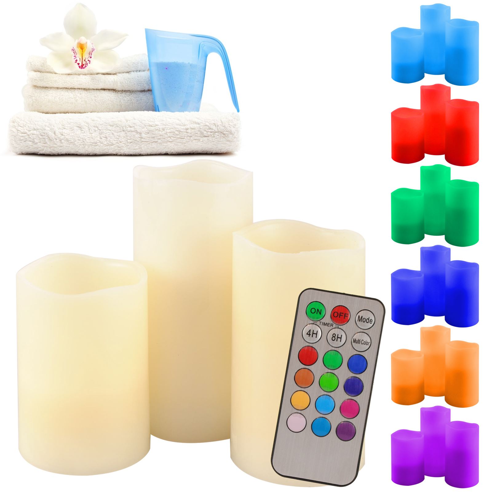 Scented Electric Candles Battery Flameless Led RGB Flickering Tea Lights Remote