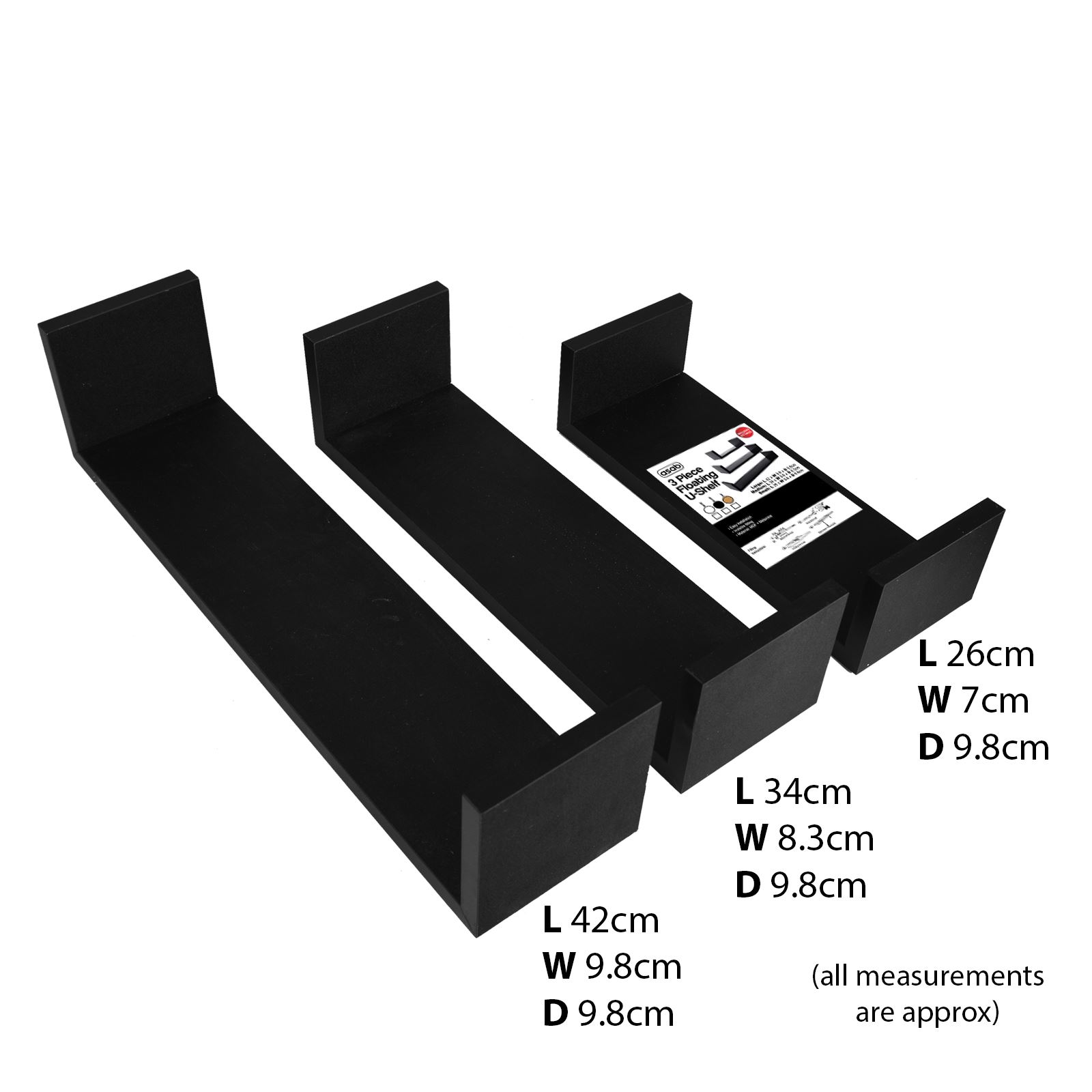 Floating Wooden Wall Shelves Shelf Corner Square Storage Display Home