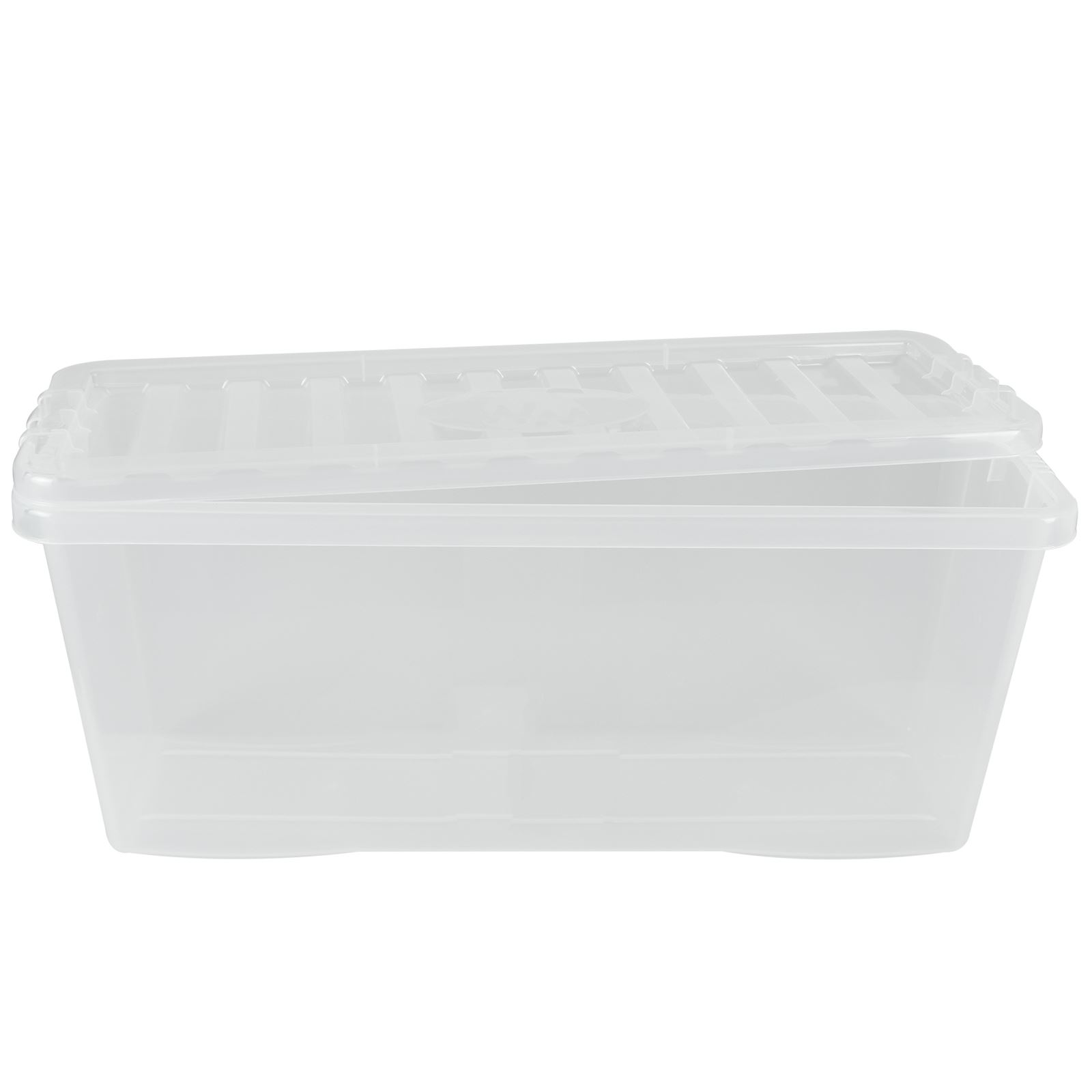 Wham Crystal Clear Plastic Storage Box Secure Clip on LidUnder Bed