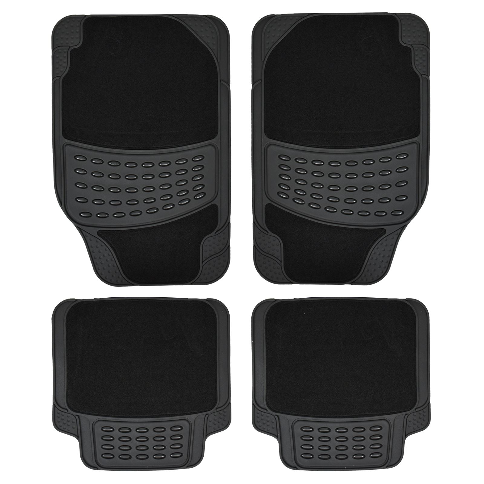 Heavy Duty Universal Car Floor Mat Set Non Slip Grip Rubber Carpet