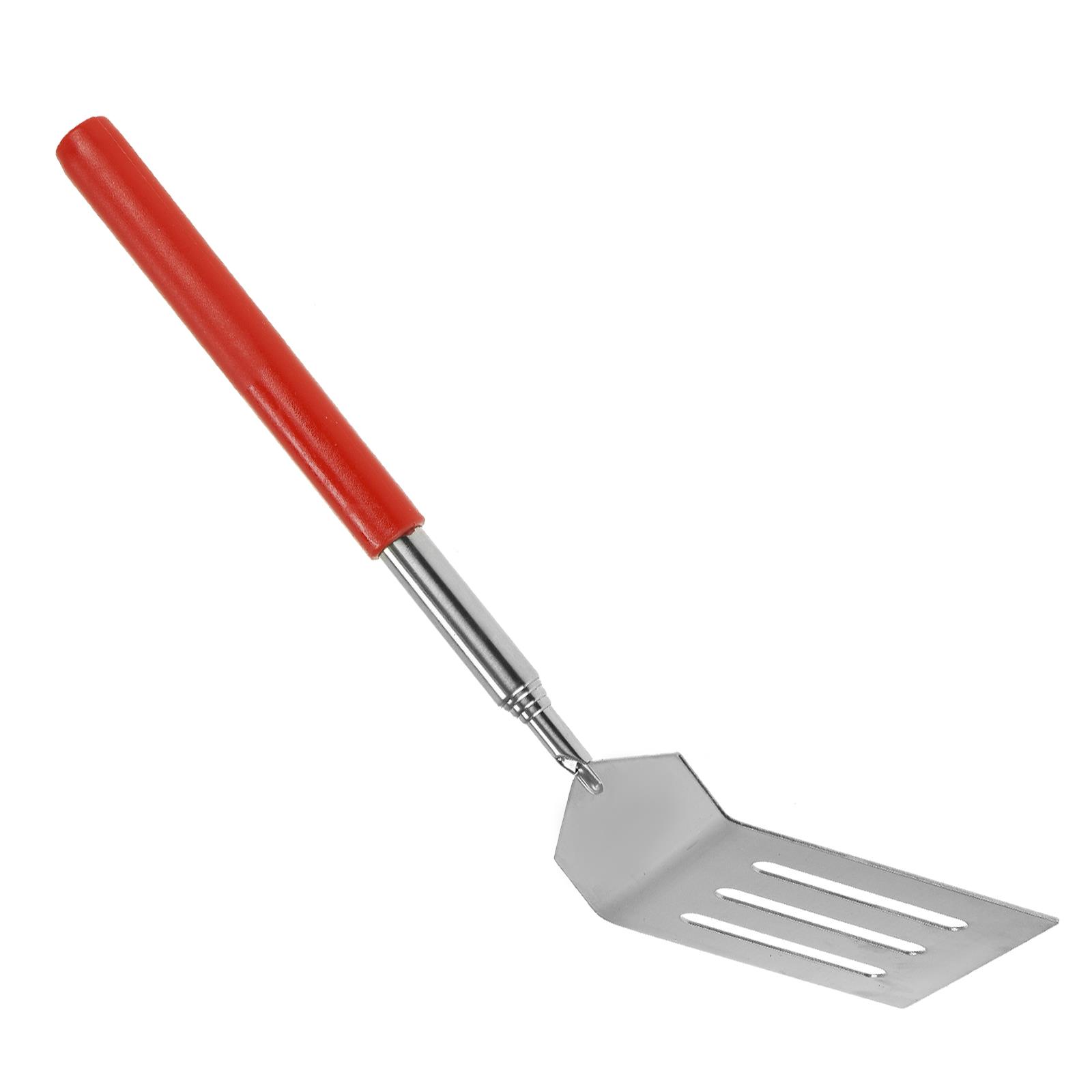 Telescopic BBQ Spatula Steel Burger/Fish Slice Slotted Turner Flipper