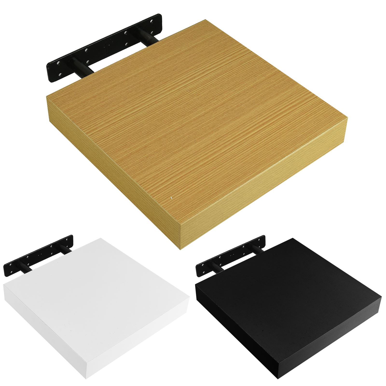 Floating Wooden Shelves Corner Square Shelf Unit Storage Wall Display