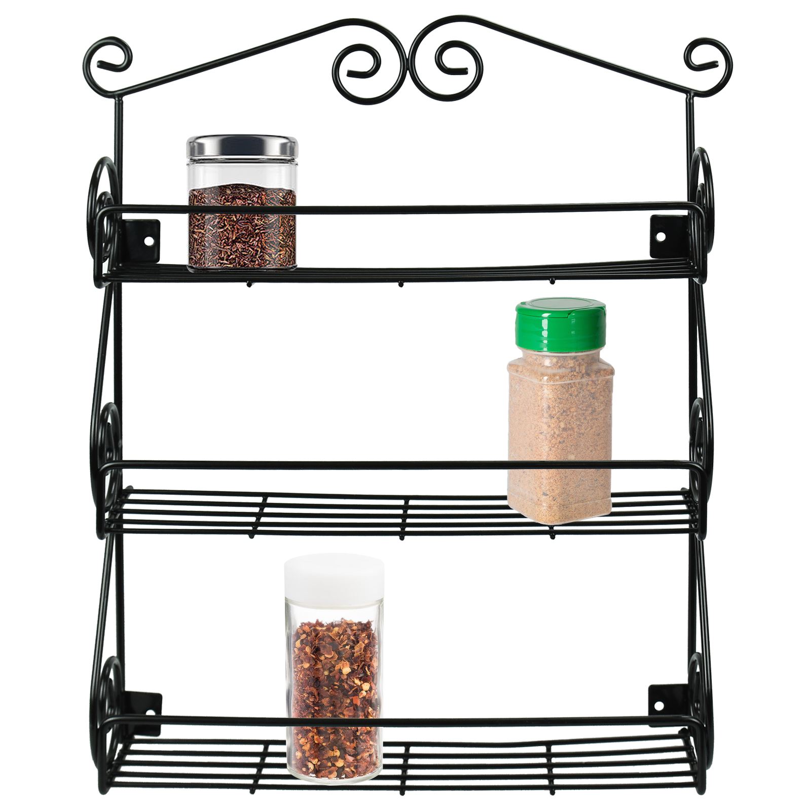 3 Tier Spice Herb Curry Jar Rack Holder Cupboard Storage Kitchen