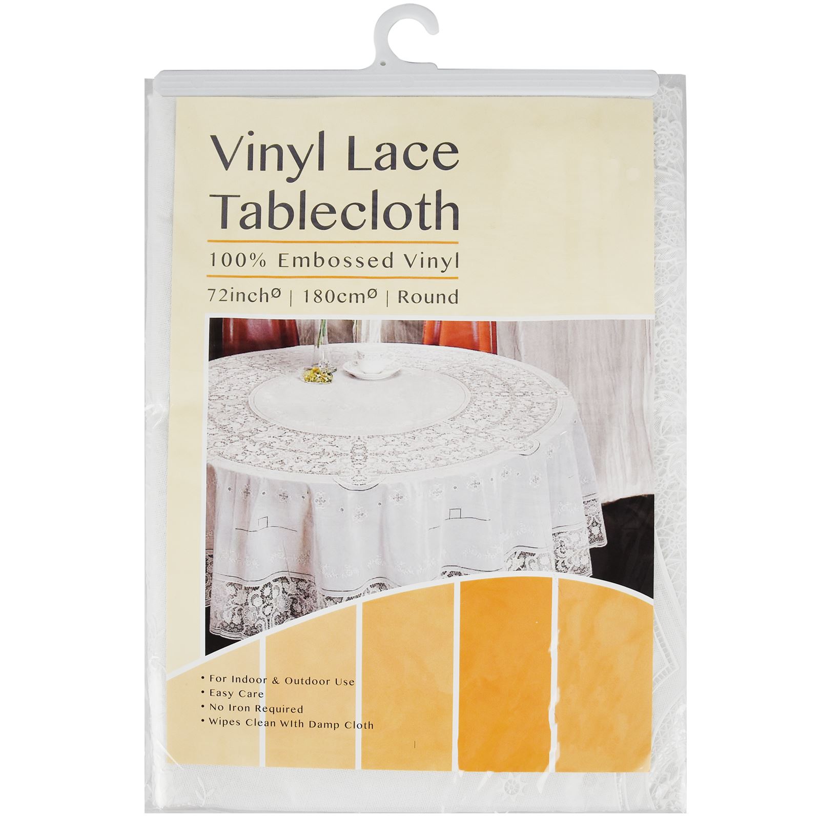 Vinyl Lace Tablecloth Table Cover White Oval Rectangle Square Round