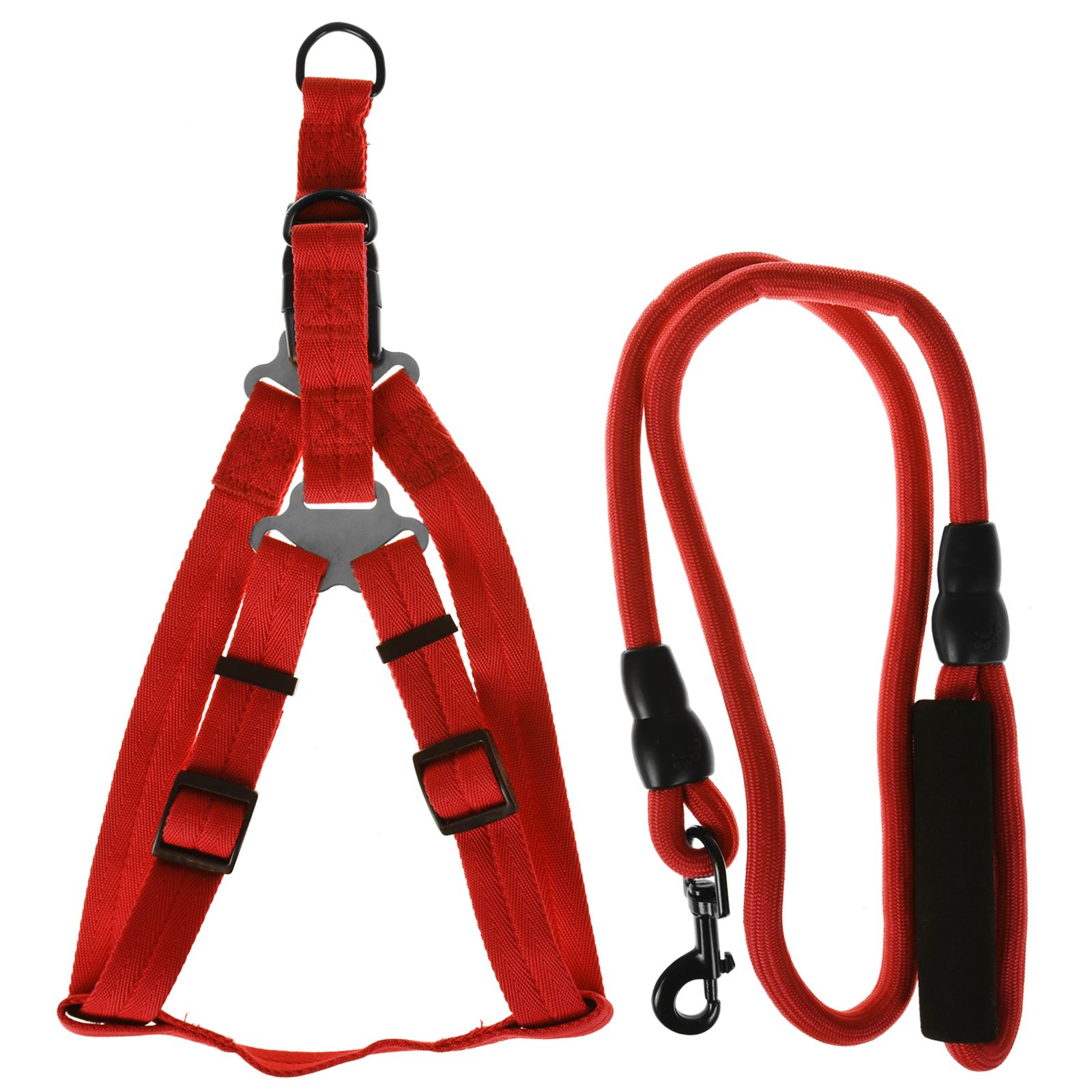 Max Care XL Adjustable Dog Rope Lead Safety Harness Set Puppy Leash