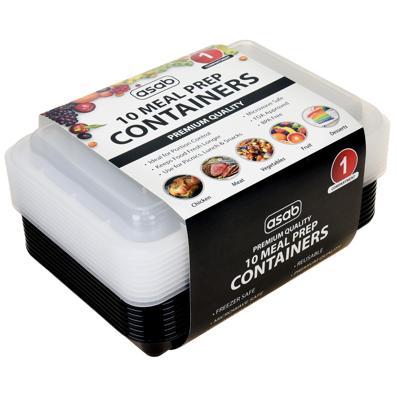 10 Pk Meal Prep Food Container Microwave BPA Free Plastic Lunch Box Stackable eBay