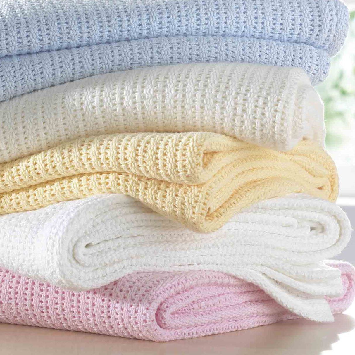 NEW 100 COTTON Baby Cellular Blanket Moses Basket Crib Pram Cot Bed 70