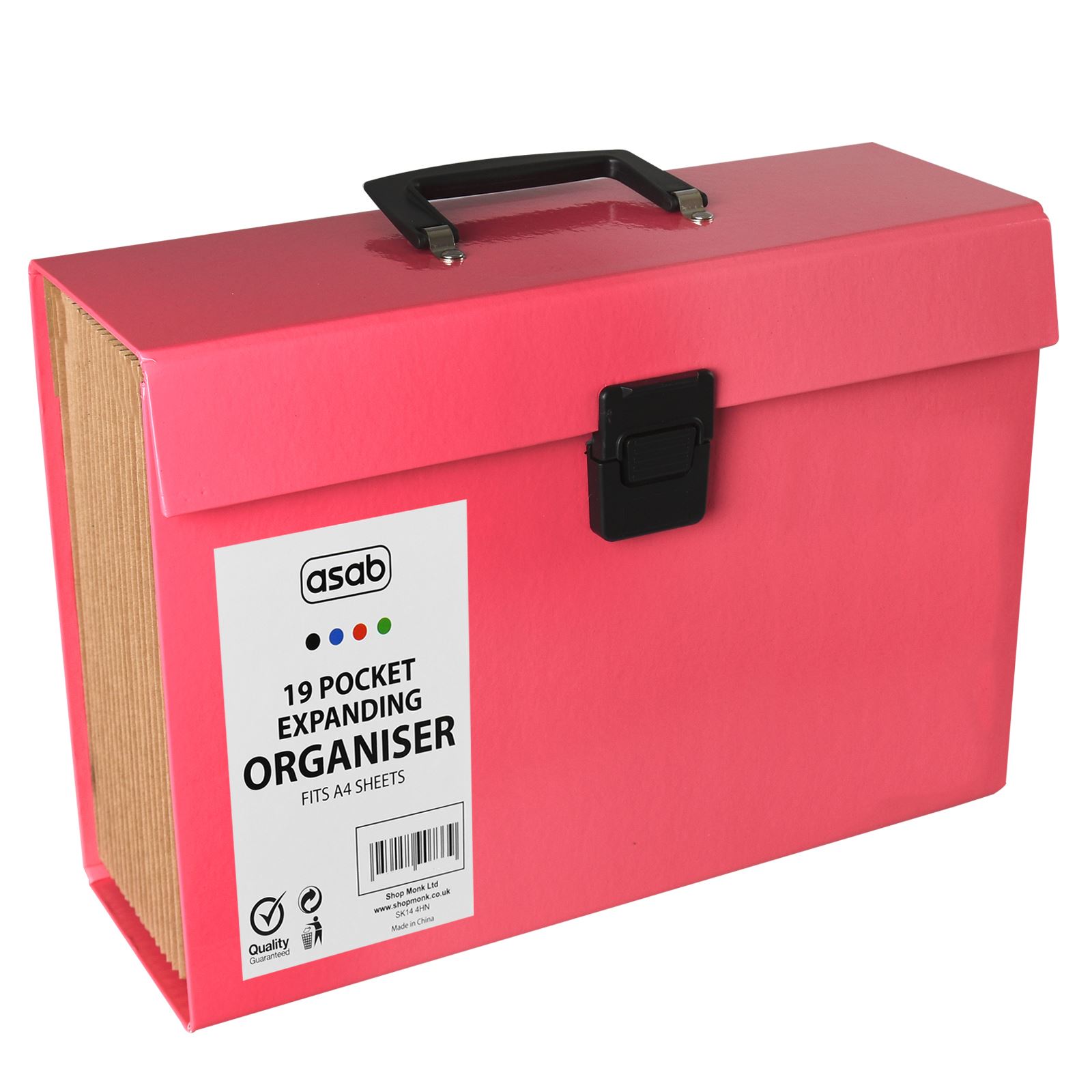 Expanding File Folder Organiser A4 Documents Paper Foolscap Case Box 19