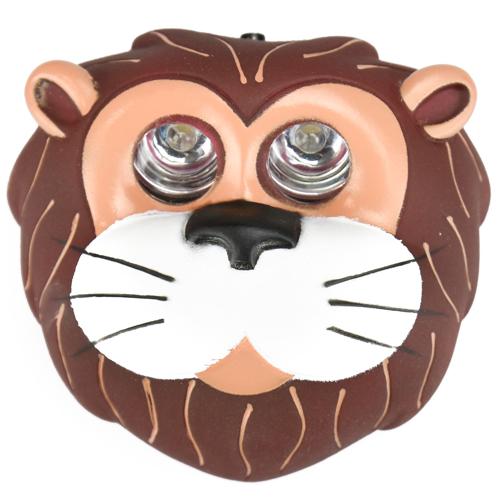 Kids Children 2 LED Animal Head light Lamp Torch Ultra Bright Frog Lion Monkey